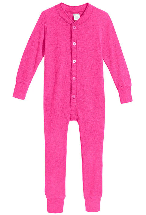 Boys and Girls Soft & Cozy Thermal One- Piece Union Suit  | Hot Pink - Remutear