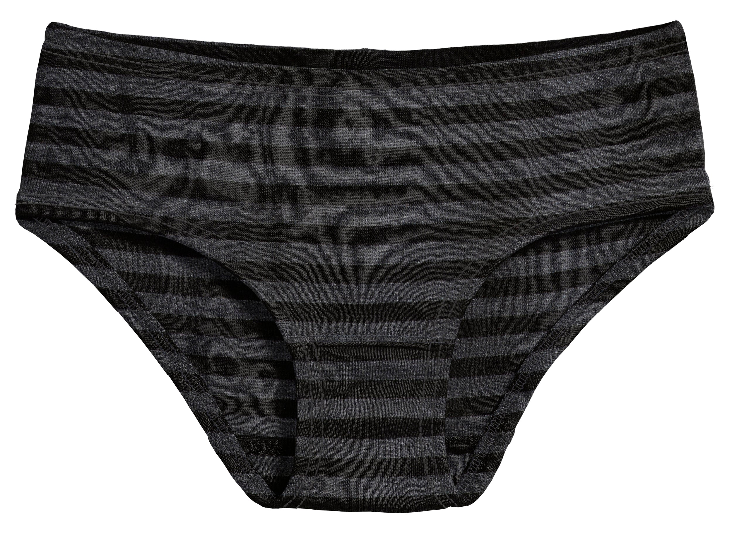 Girls Soft Stripe Brief | Black - Remutear