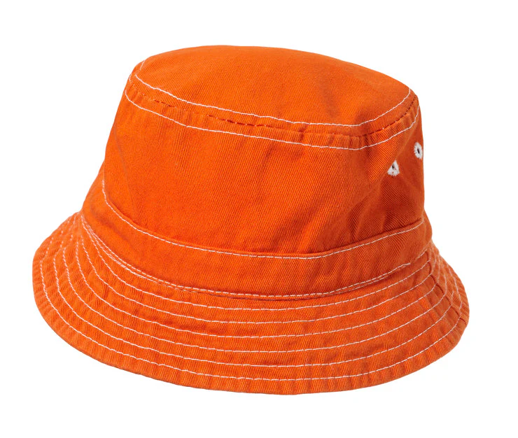 Boys and Girls 100% Cotton Twill UPF 50+ Wharf Hat | Orange (Dyed & Finished in USA*) - Remutear