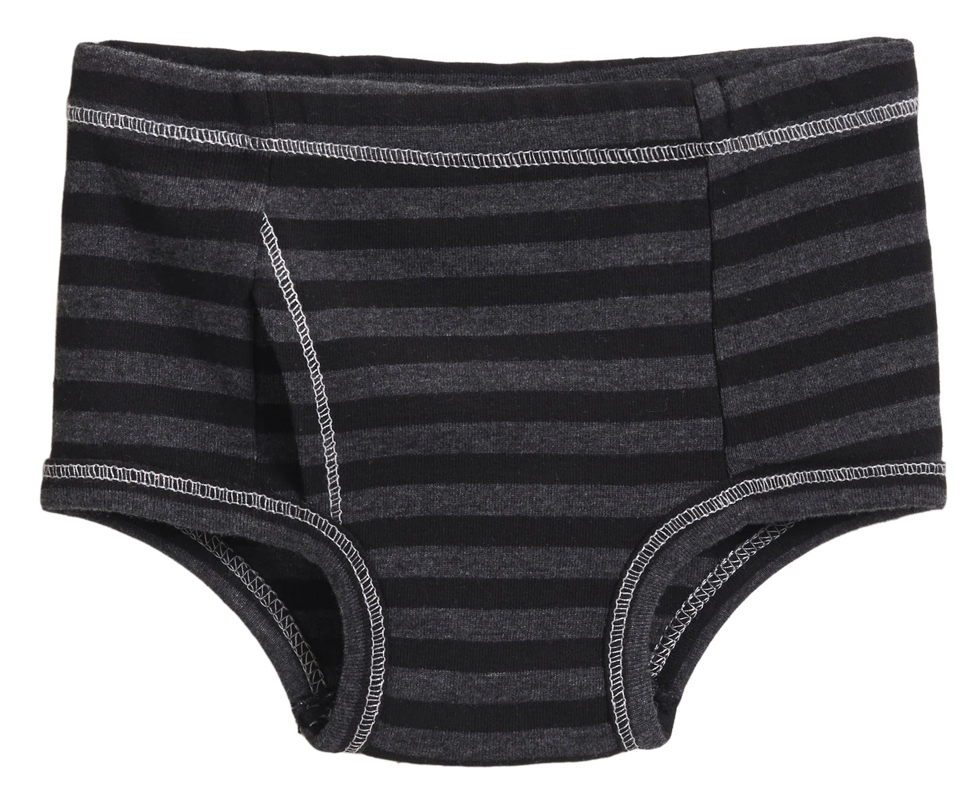 Boys Soft Stripe Brief | Black - Remutear