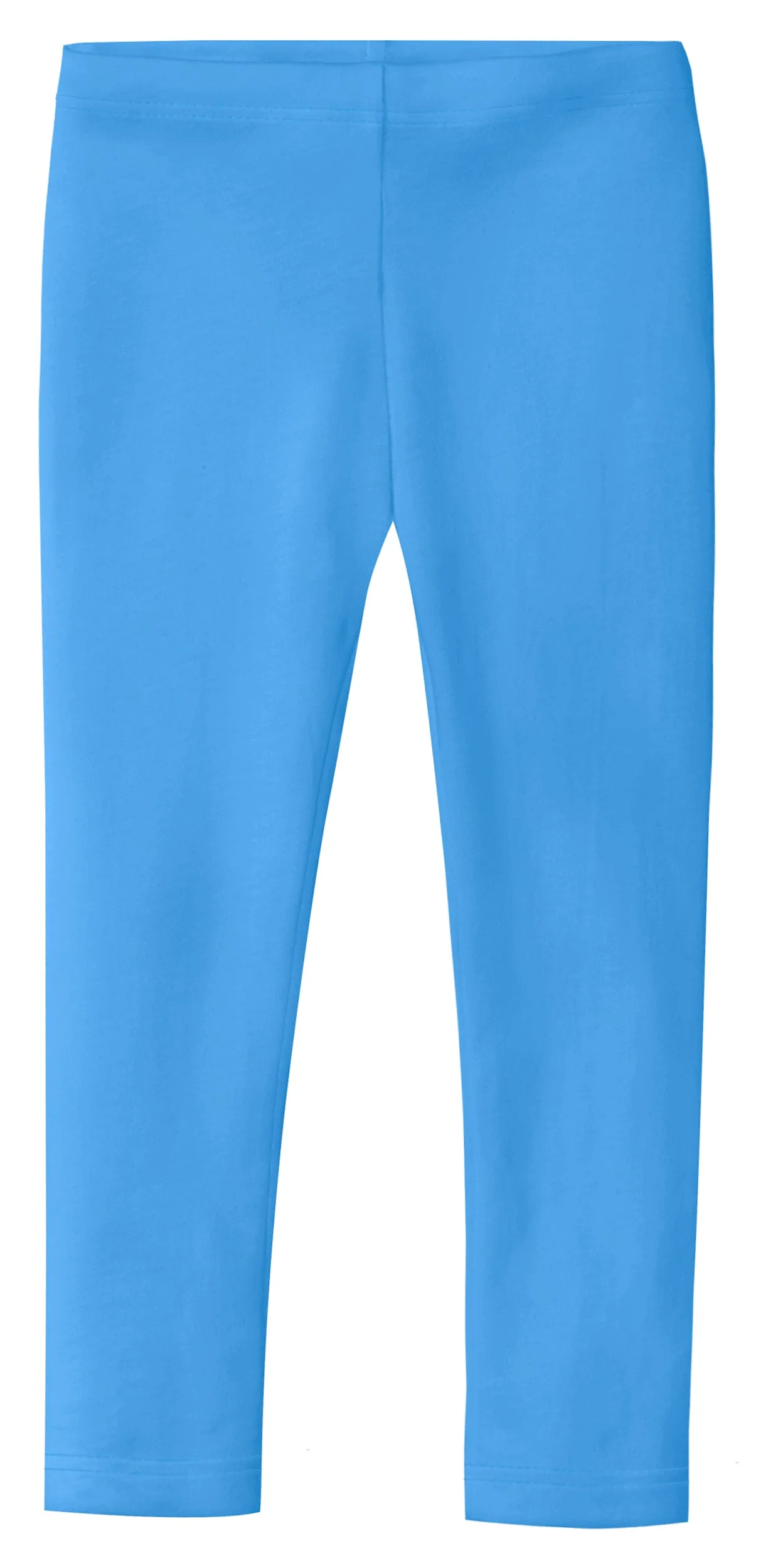 Girls Soft 100% Cotton Solid Colored Leggings | River Blue - Remutear
