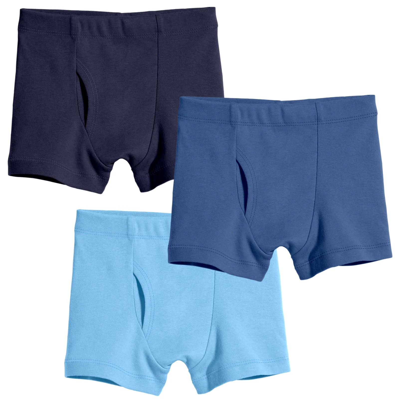 Boys Organic Cotton Boxer Brief - 3 Pack | Navy/Smurf/Bright Light Blue - Remutear