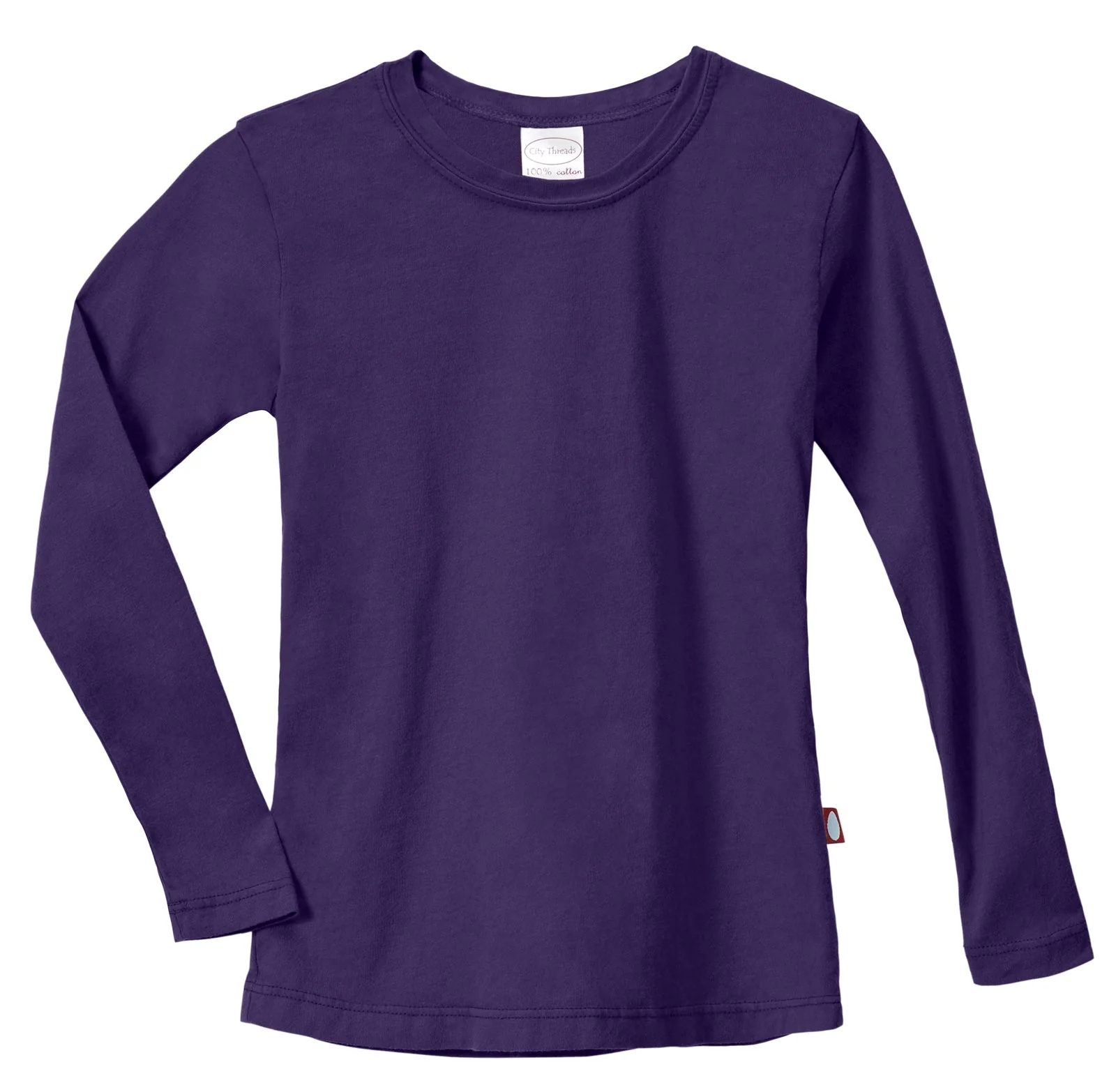 Girls Soft Cotton Jersey Long Sleeve Tee | Purple - Remutear