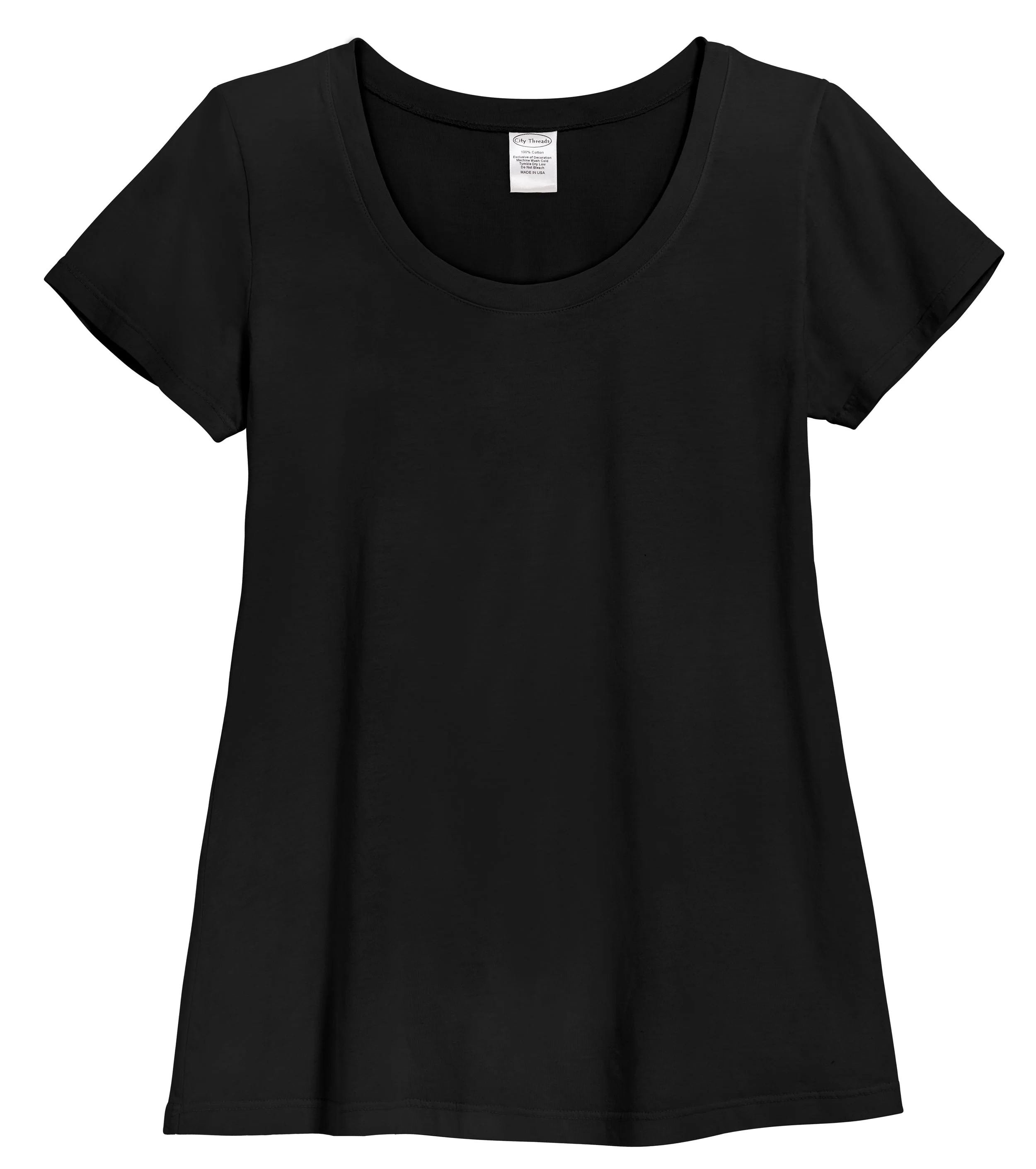 Women's Soft Supima Cotton Short Sleeve Everyday Comfy Crew Tee | Black - Remutear