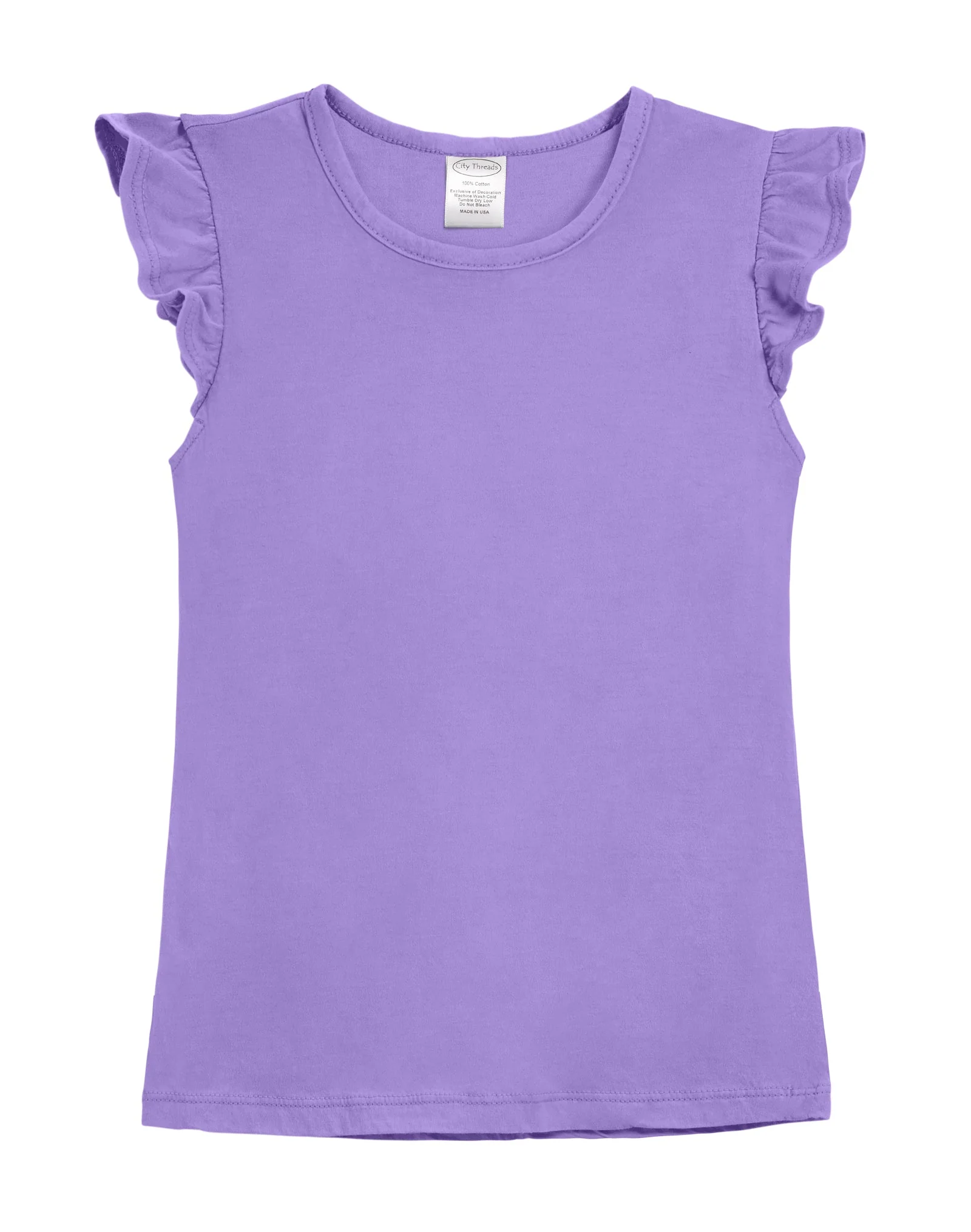 Girls Soft Cotton Jersey Flutter Tee - Remutear