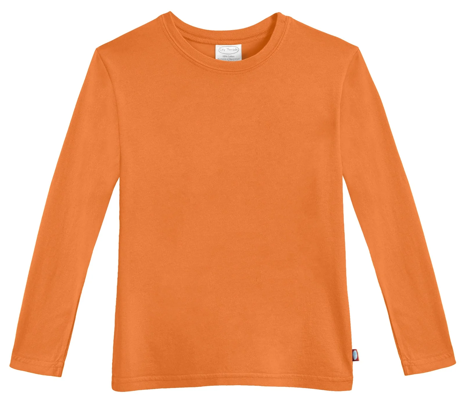 Boys Soft Cotton Jersey Long Sleeve Tee | Orange - Remutear