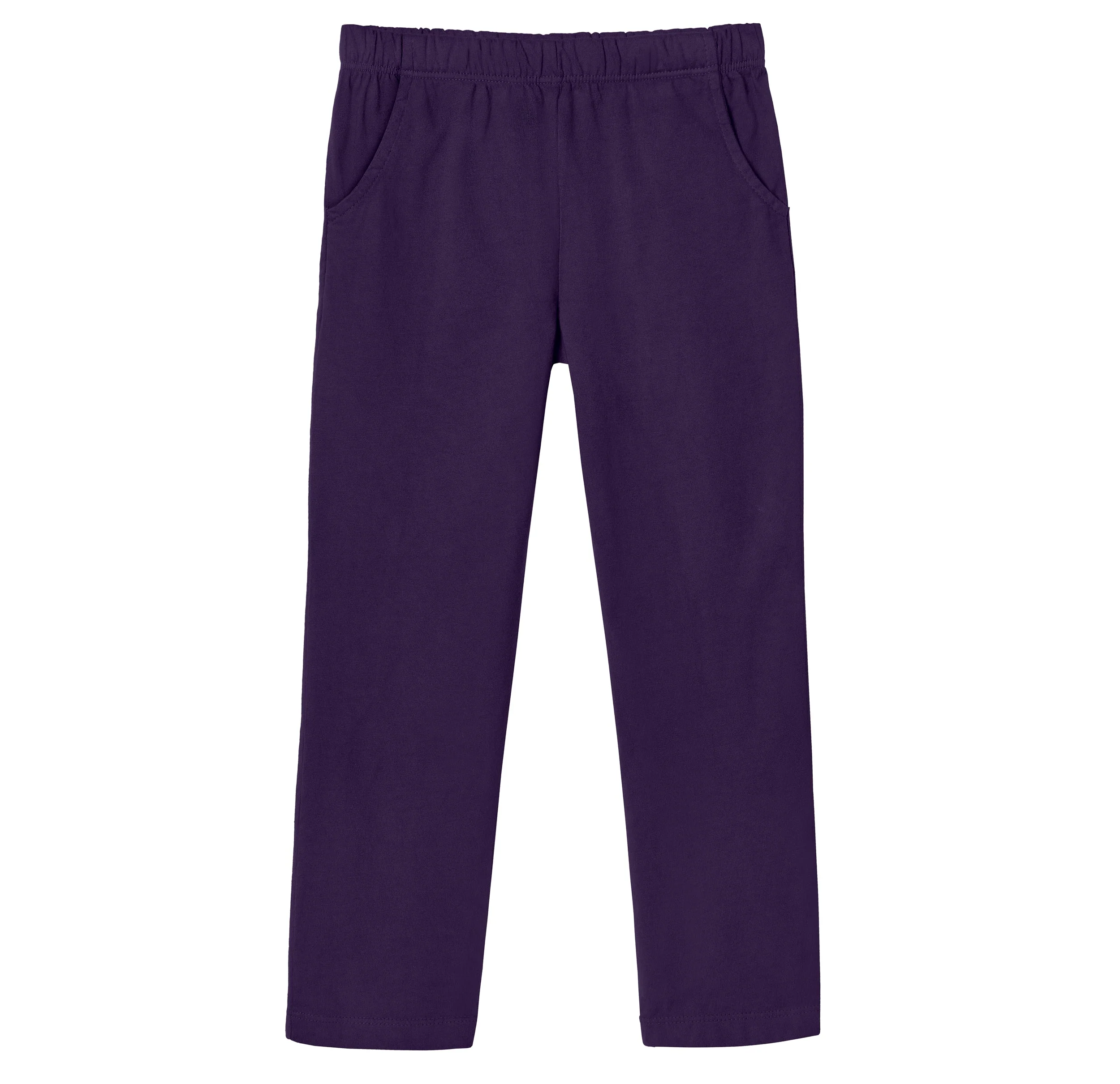 Girls Soft Cotton UPF 50+ Jersey Pocket Pants | Purple - Remutear