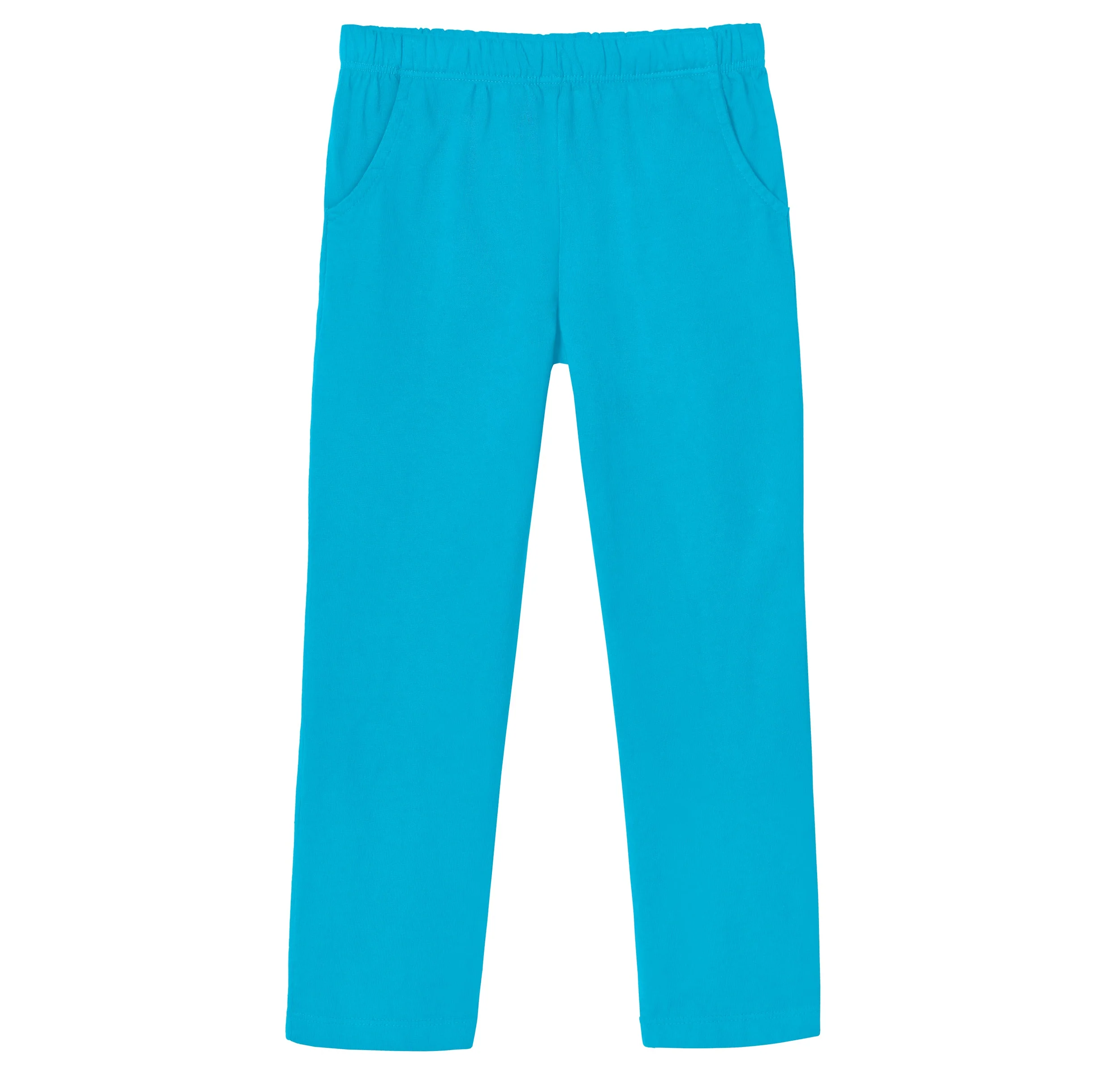 Girls Soft Cotton UPF 50+ Jersey Pocket Pants | Turquoise - Remutear