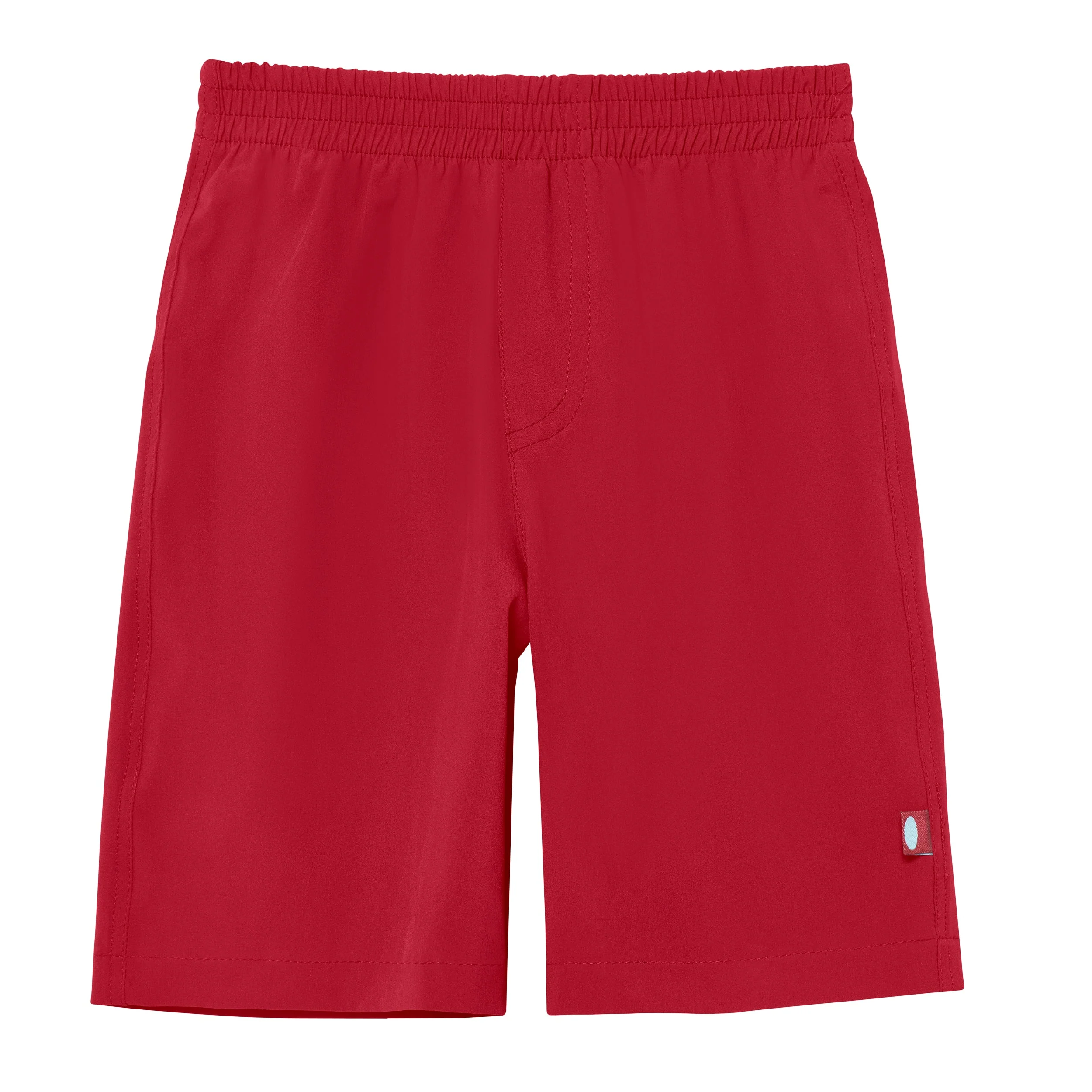 Boys UPF 50+ Soft Stretch Below the Knee Swim Board Shorts | Red - Remutear