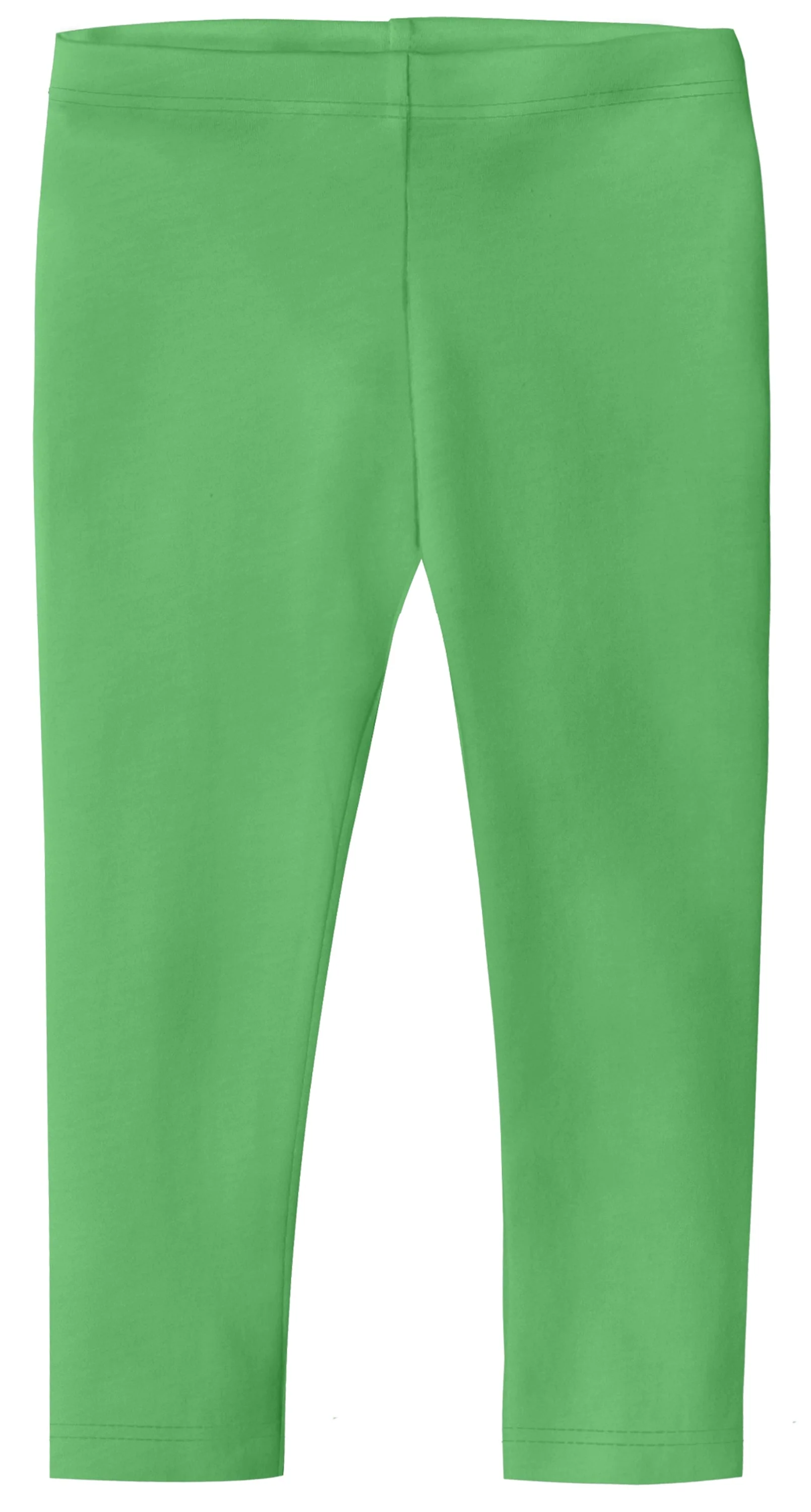 Girls Soft 100% Cotton Capri Leggings | Elf Green - Remutear
