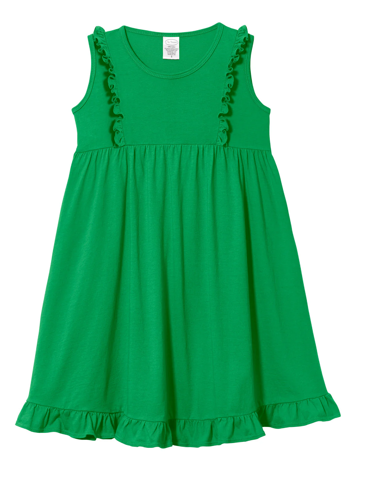 Girls Soft Cotton Jersey Flutter Tank Dress | Elf - Remutear