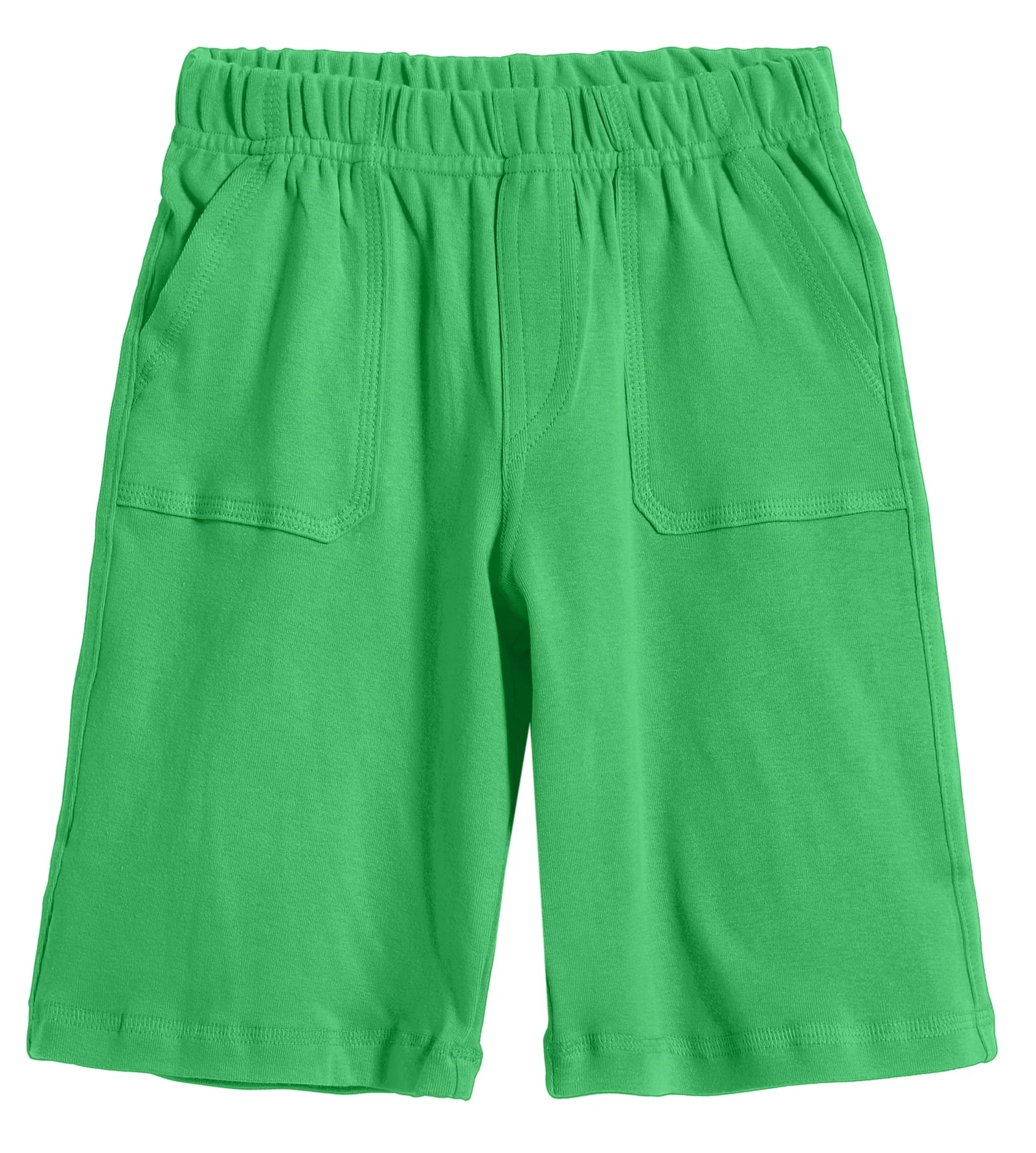 Boys Soft Cotton UPF 50+ 3 -Pocket Jersey Shorts | Elf Green - Remutear