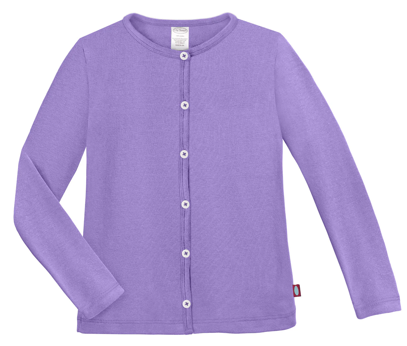 Girls Soft Cotton Button-Down Cardigan | Deep Purple - Remutear