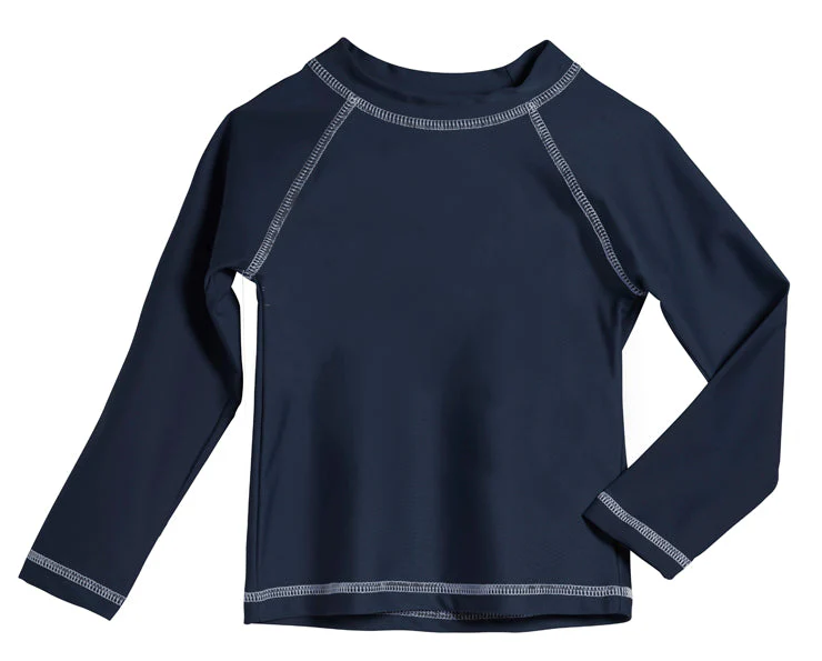 Boys UPF 50+ Long Sleeve Rashguard | Navy Blue - Remutear
