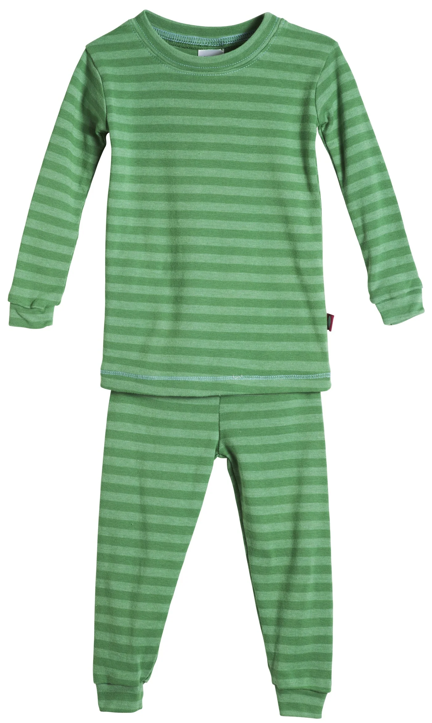 Boys and Girls Striped Pajama Set | Elf Green - Remutear
