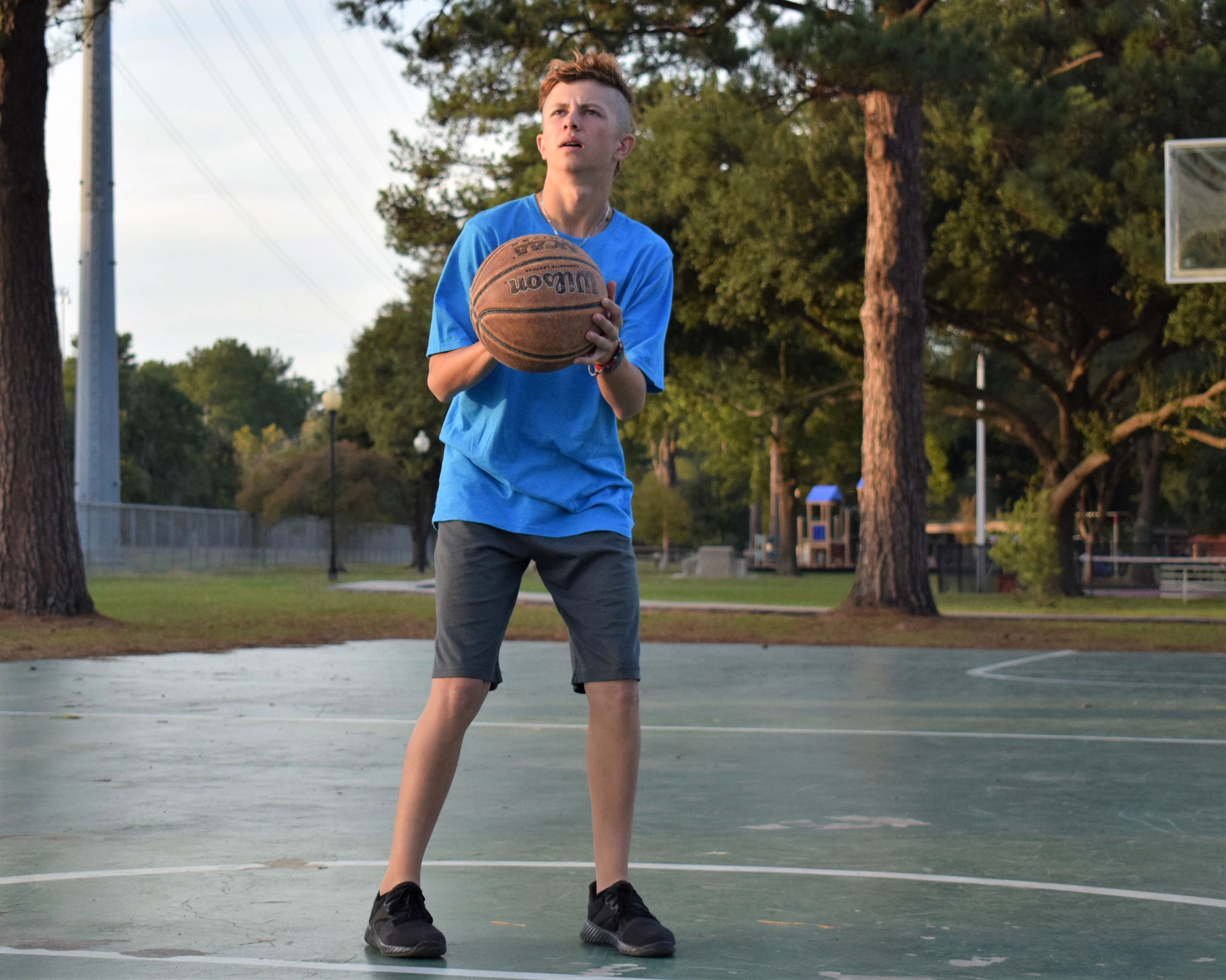 Boys Soft Cotton Athletic Short - UPF 50 + | Athletic Royal - Remutear