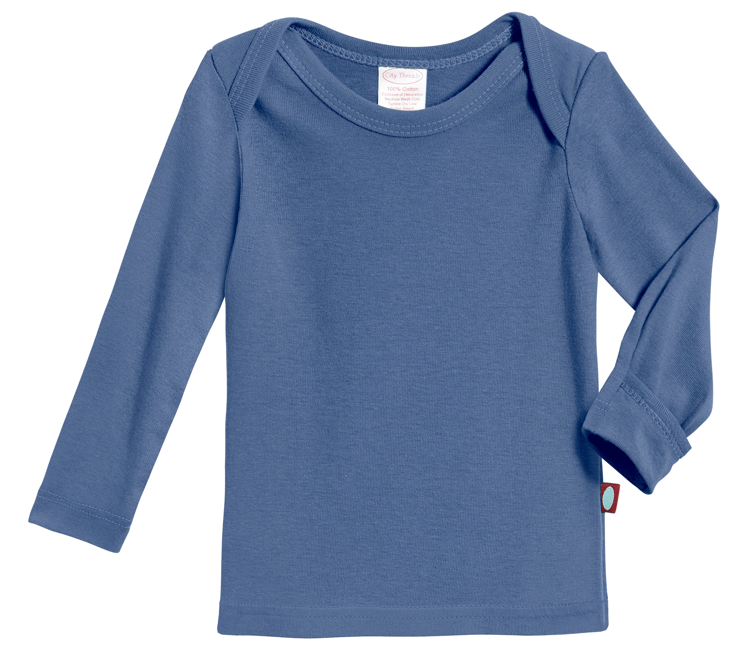 Super-Soft Organic Cotton Baby Rib Long Sleeve Lap Tee| Smurf - Remutear