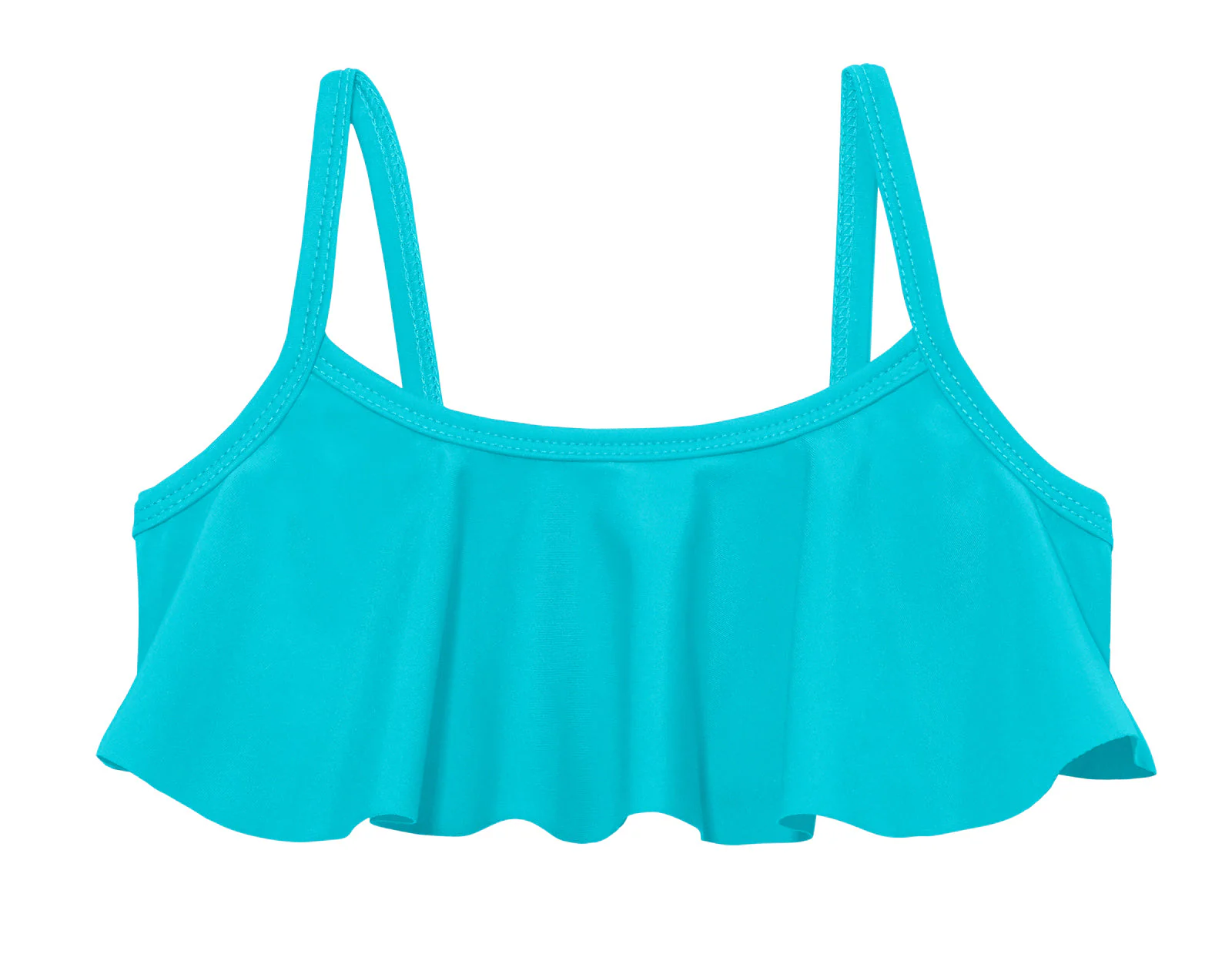 Girls UPF 50+ Flounce Bikini Top | Turquoise - Remutear