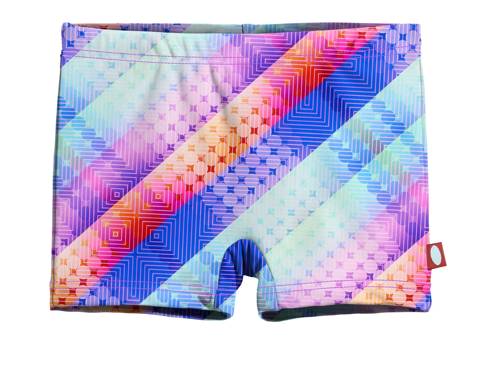 Girls UPF 50+ Printed Swim Boy Shorts  | Plaid Diagonal - Remutear