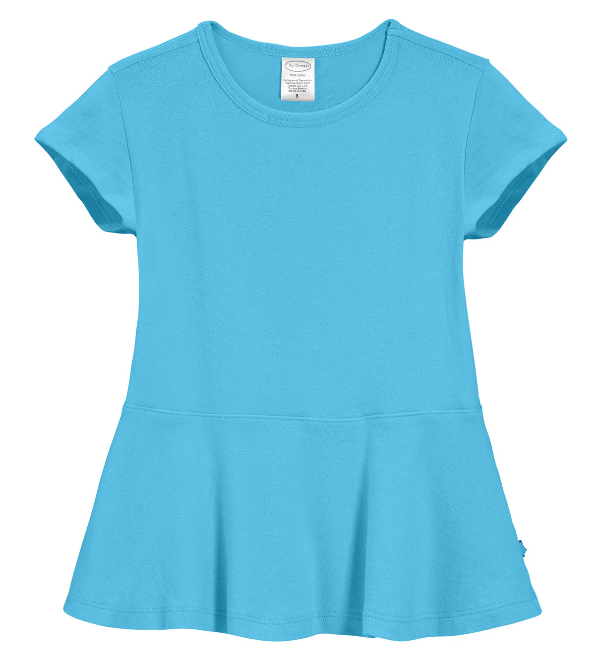 Girls Soft Cotton Short Sleeve Peplum - Remutear