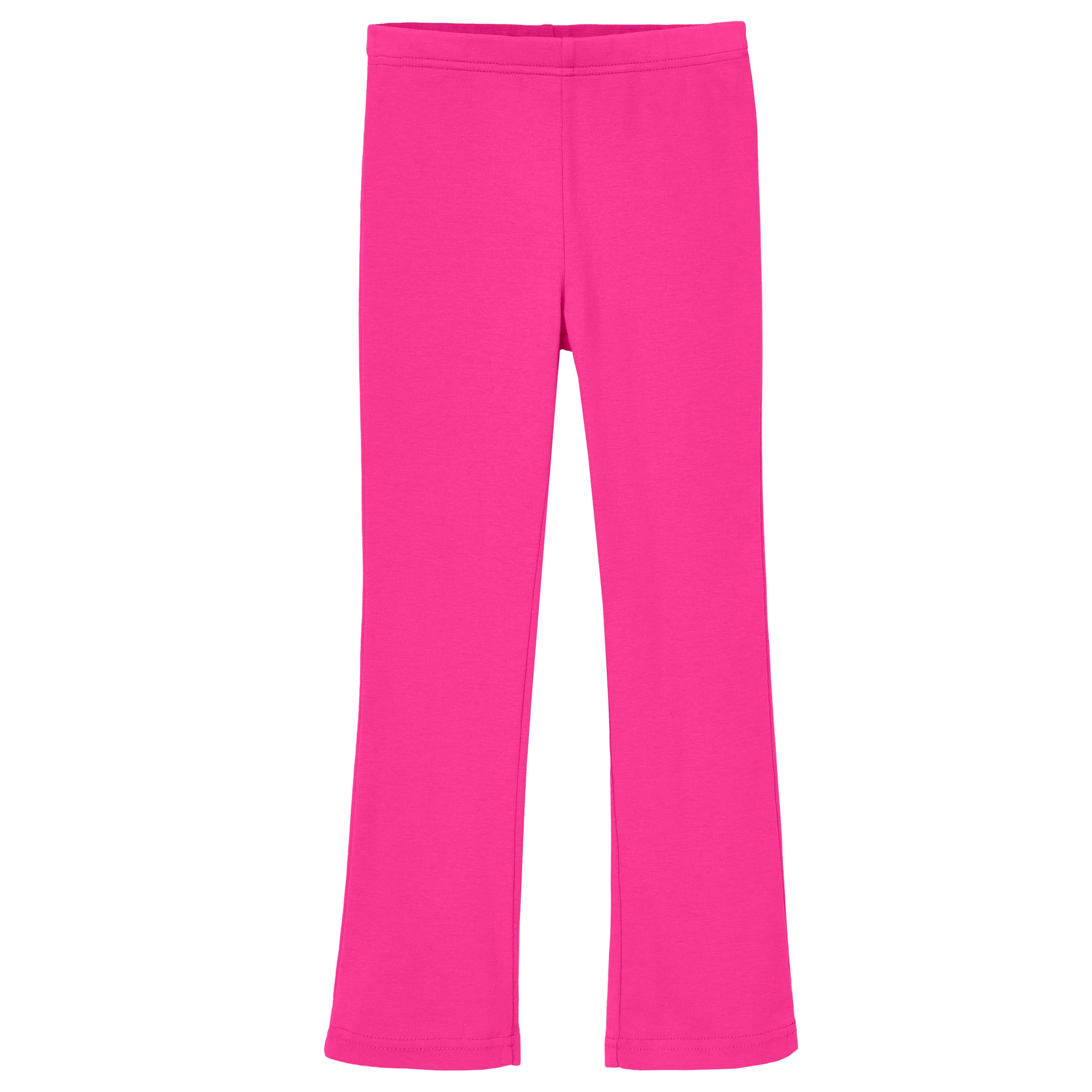 Girls Soft 100% Cotton Flare Boot-Cut Leggings | Hot Pink - Remutear