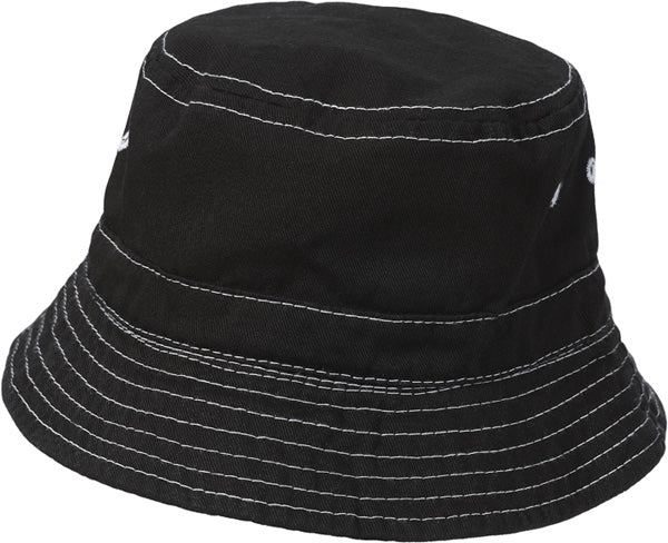 Boys and Girls 100% Cotton Twill UPF 50+ Wharf Hat | Black (Dyed & Finished in USA*) - Remutear