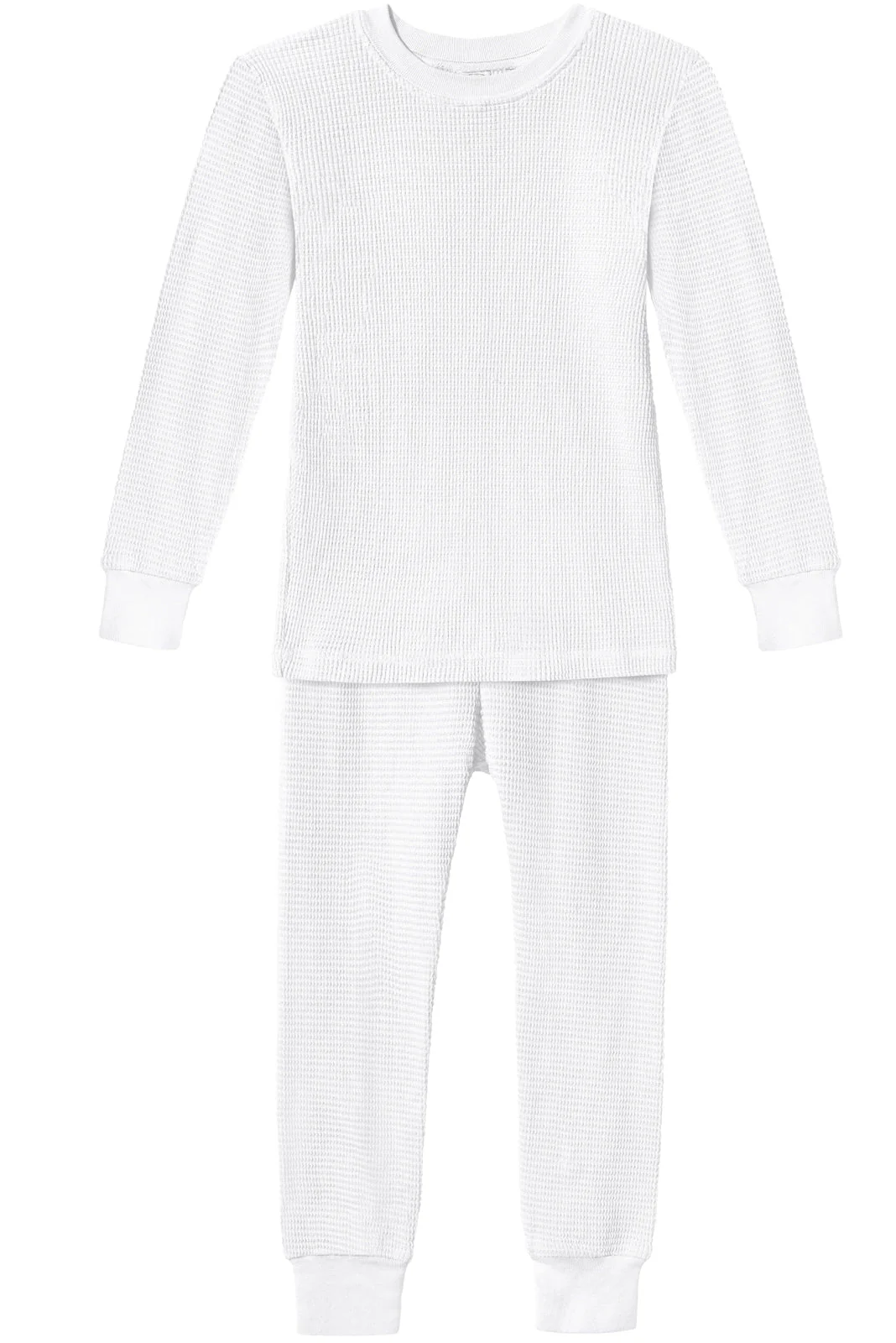 Boys and Girls 100% Cotton Soft & Warm Heavier Thermal Long John Set | White - Remutear