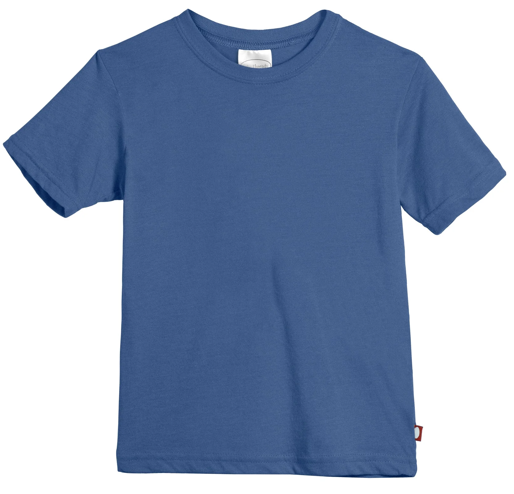 Boys Soft Organic Cotton Jersey Short Sleeve Crew Tee | Smurf - Remutear