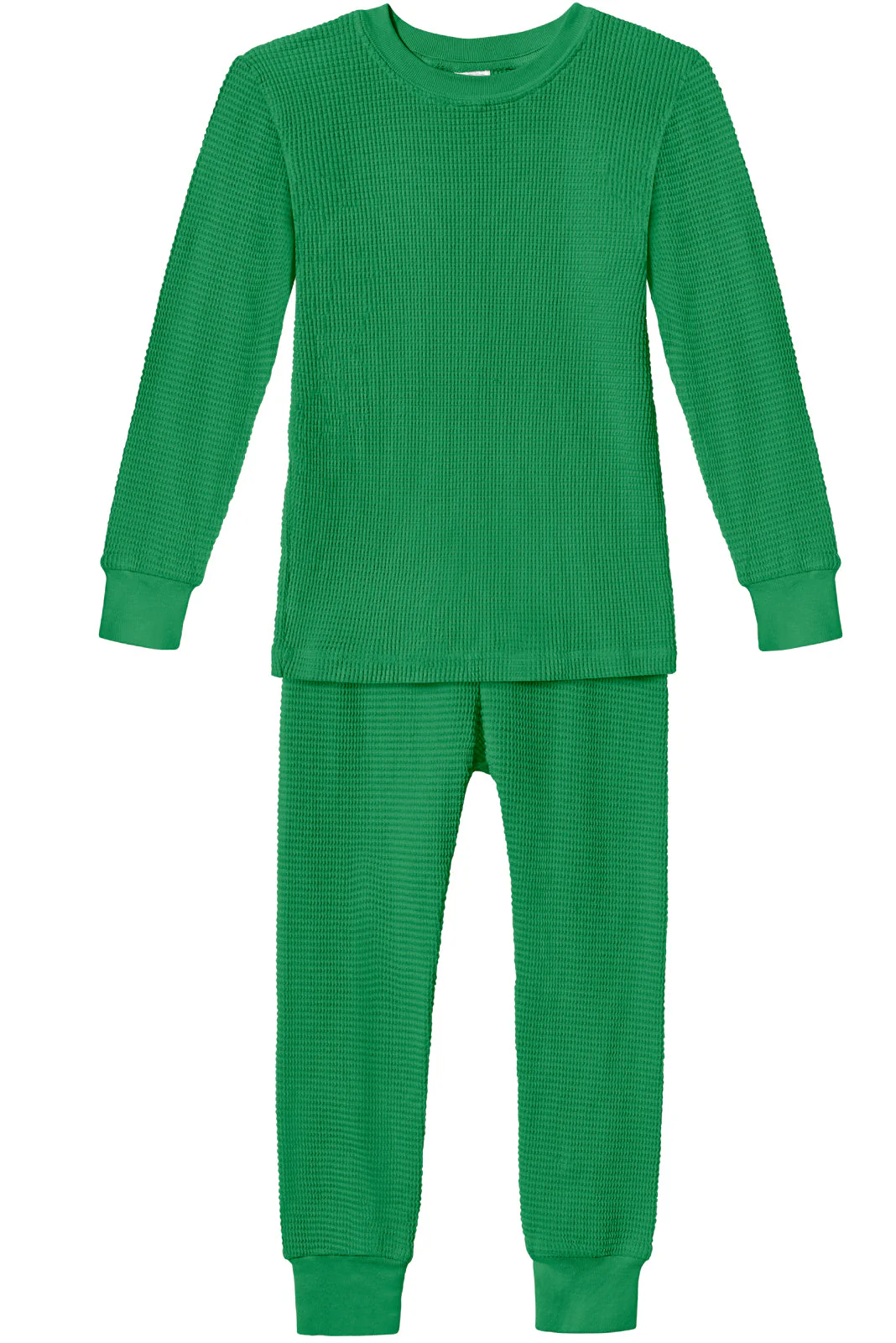 Boys and Girls 100% Cotton Soft & Warm Heavier Thermal Long John Set | Elf Green - Remutear