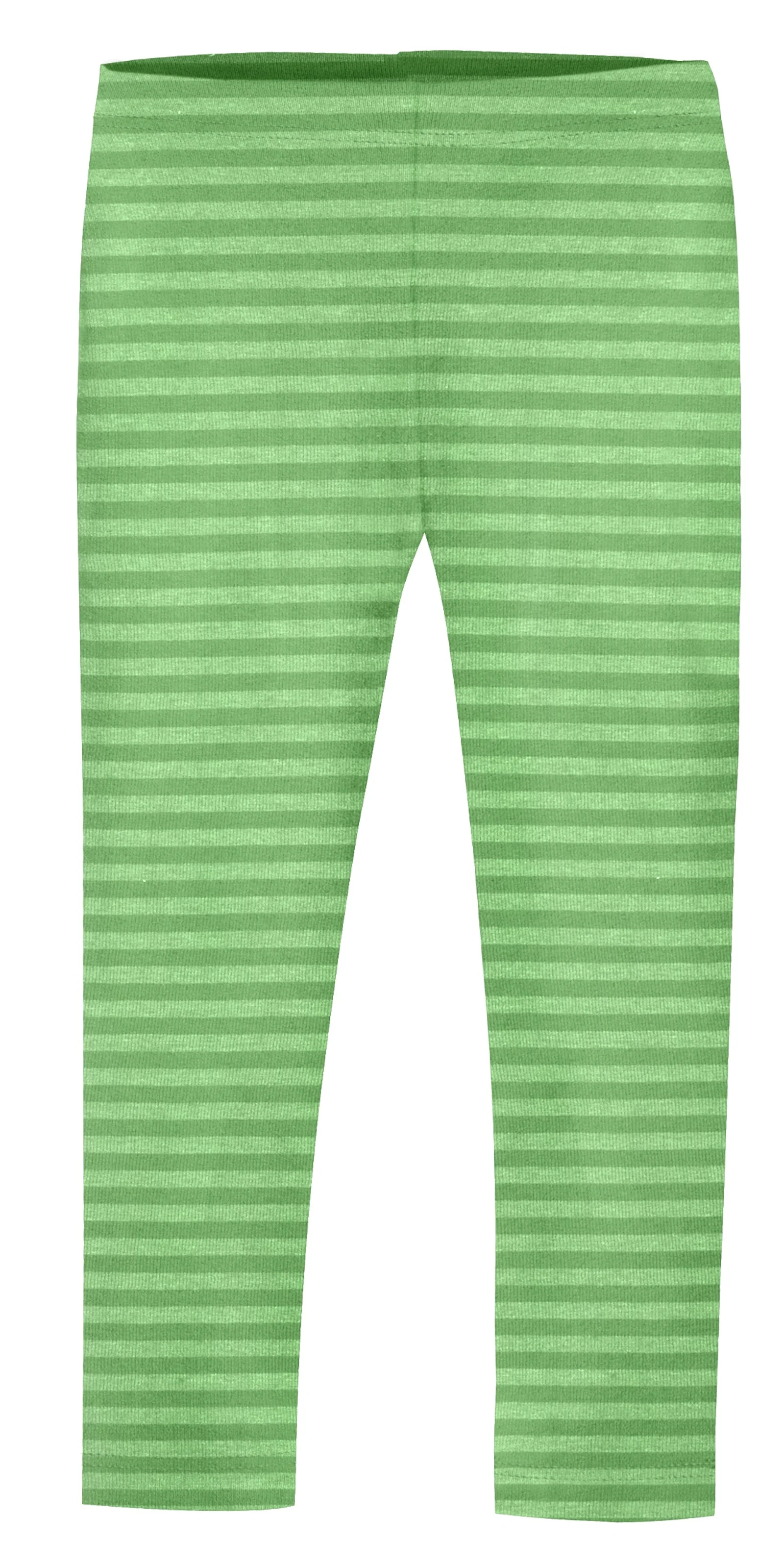 Girls Soft Stripe Leggings  | Elf Green - Remutear