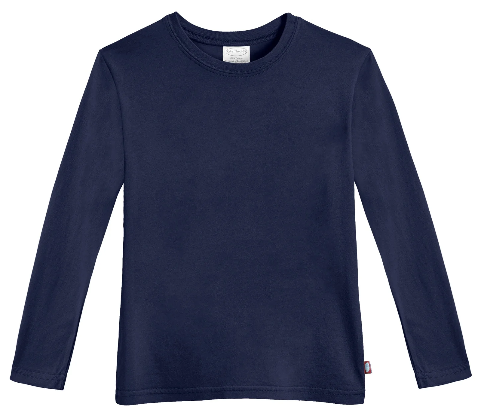 Boys Soft Cotton Jersey Long Sleeve Tee | Navy - Remutear