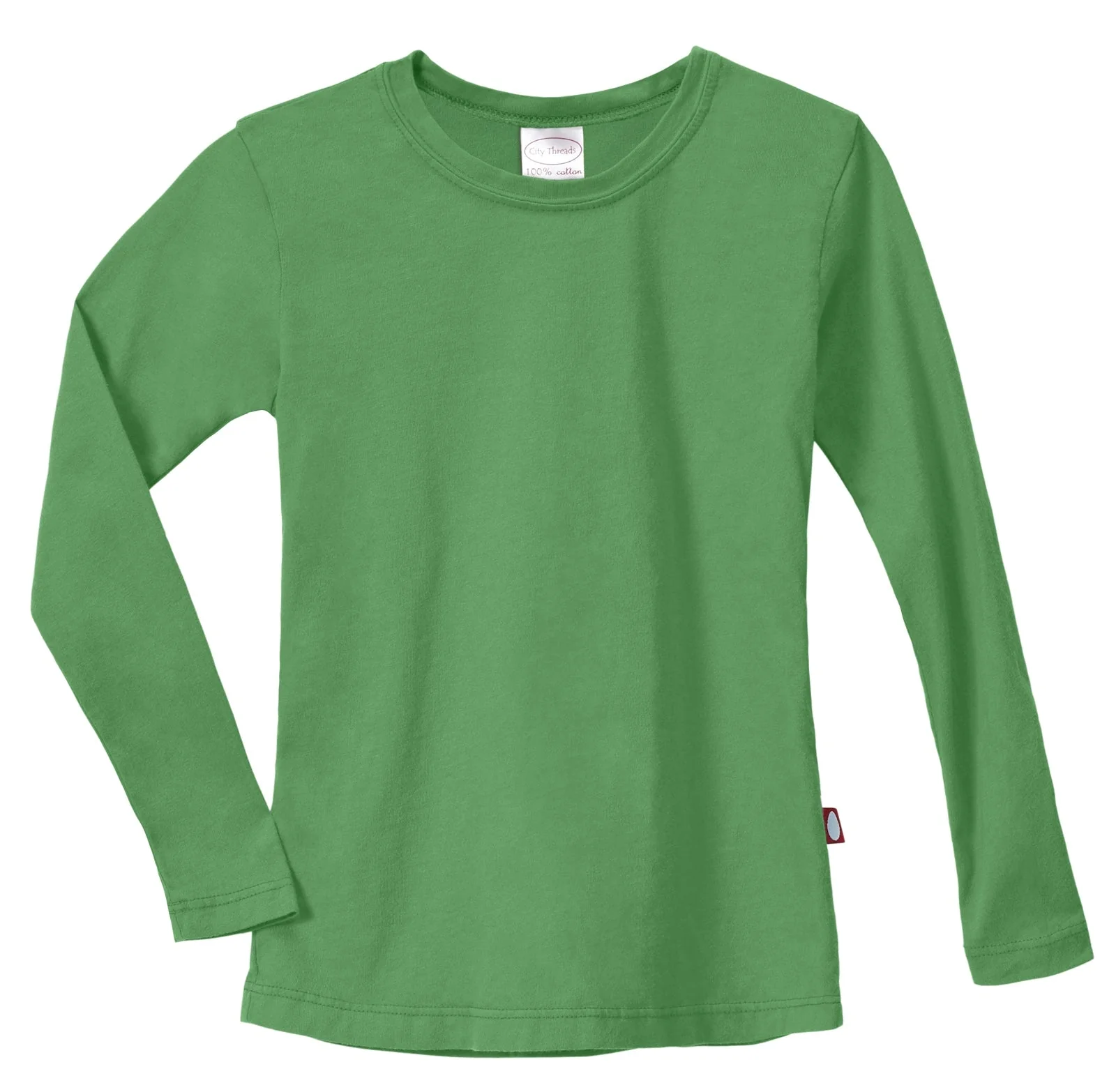 Girls Soft Cotton Jersey Long Sleeve Tee | Elf Green - Remutear