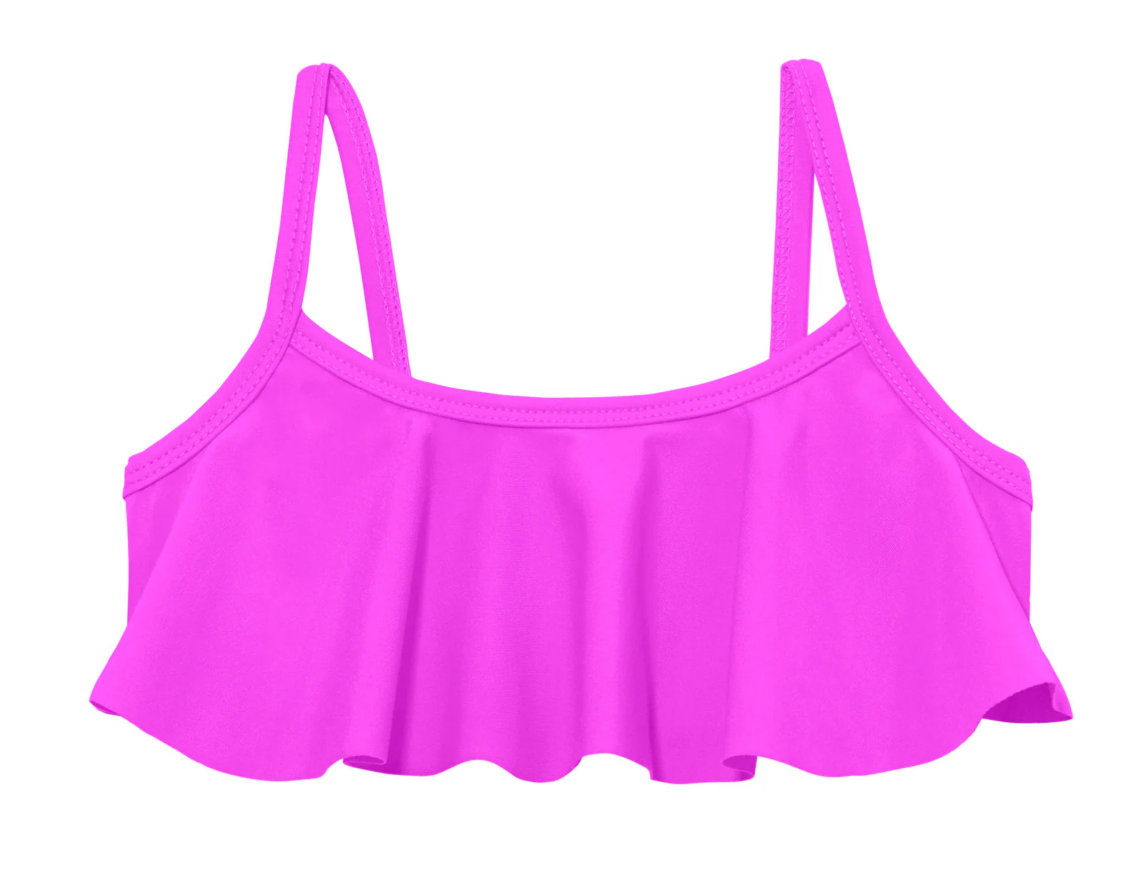 Girls UPF 50+ Flounce Bikini Top | Deep Purple - Remutear