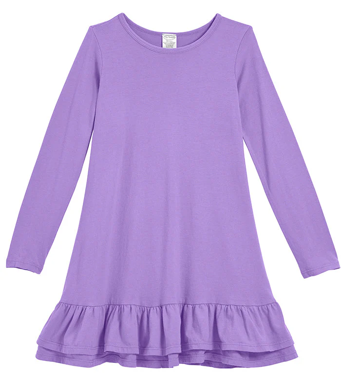 Soft Cotton A-Line Ruffle Hem Dress - Remutear