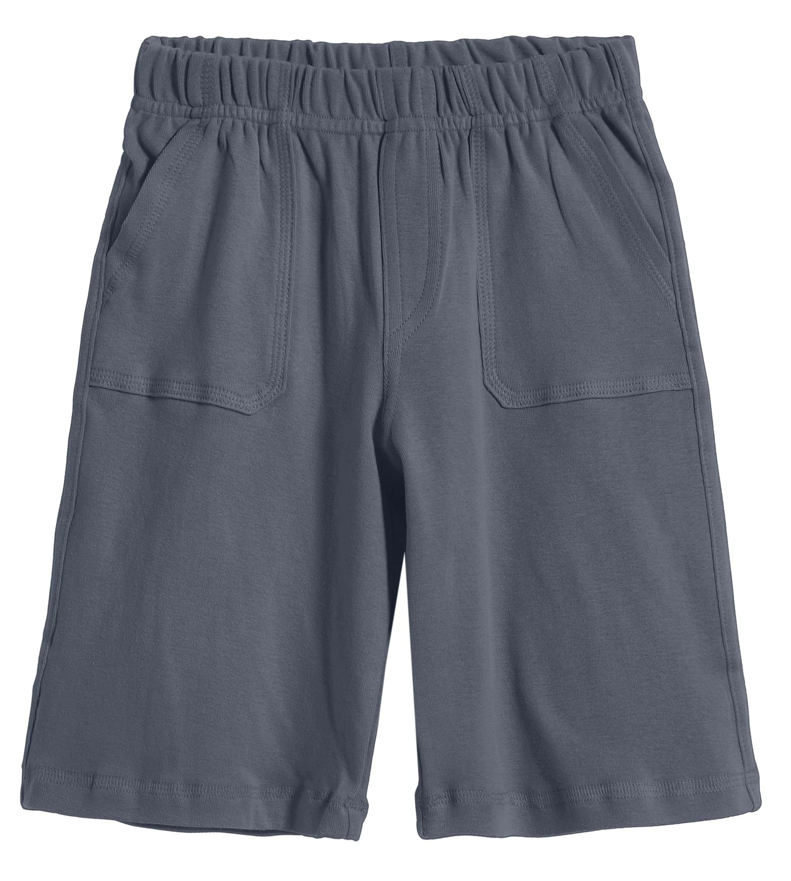 Boys Soft Cotton UPF 50+ 3 -Pocket Jersey Shorts | Concrete Grey - Remutear