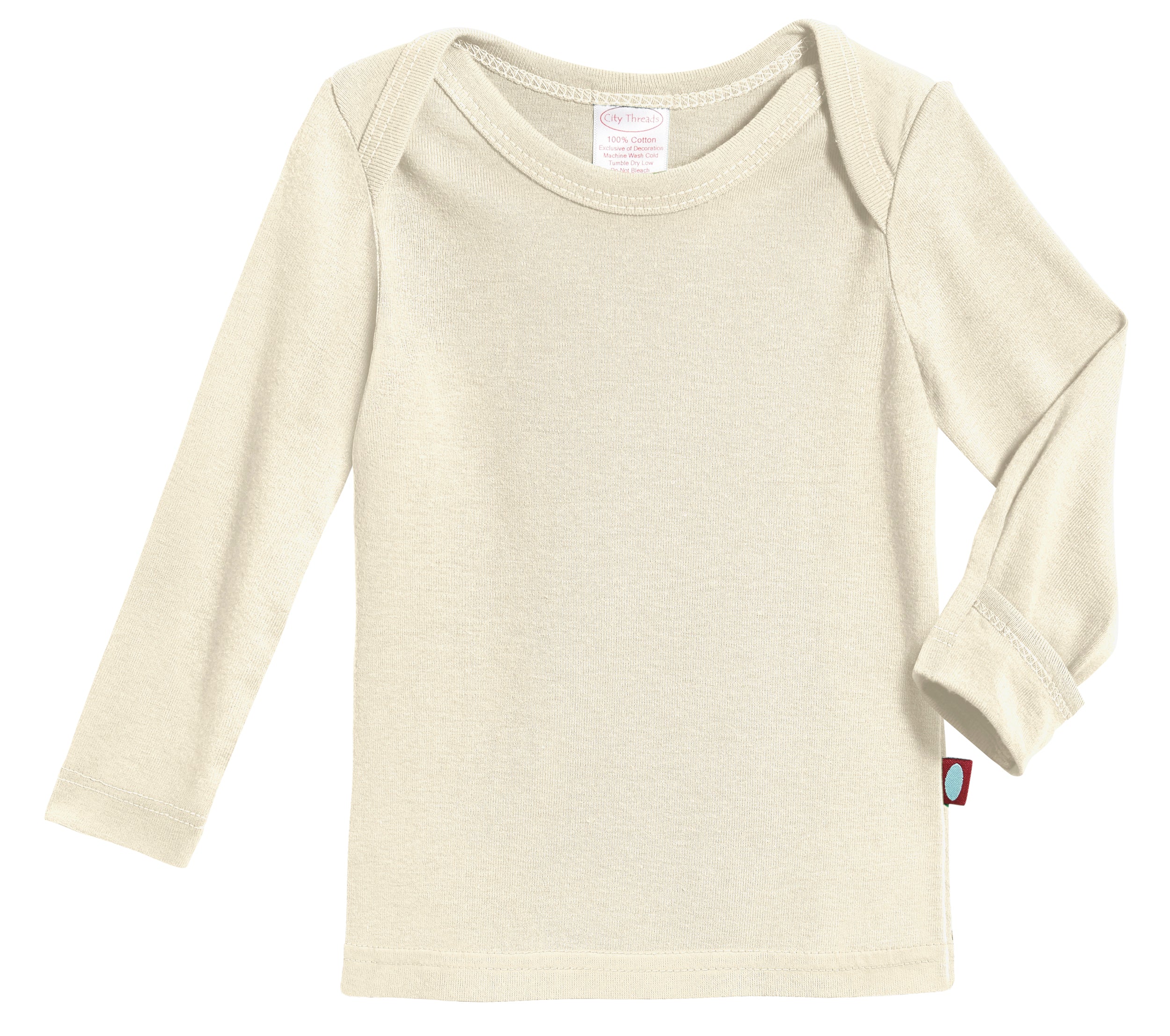Super-Soft Organic Cotton Baby Rib Long Sleeve Lap Tee| Oatmeal - Remutear