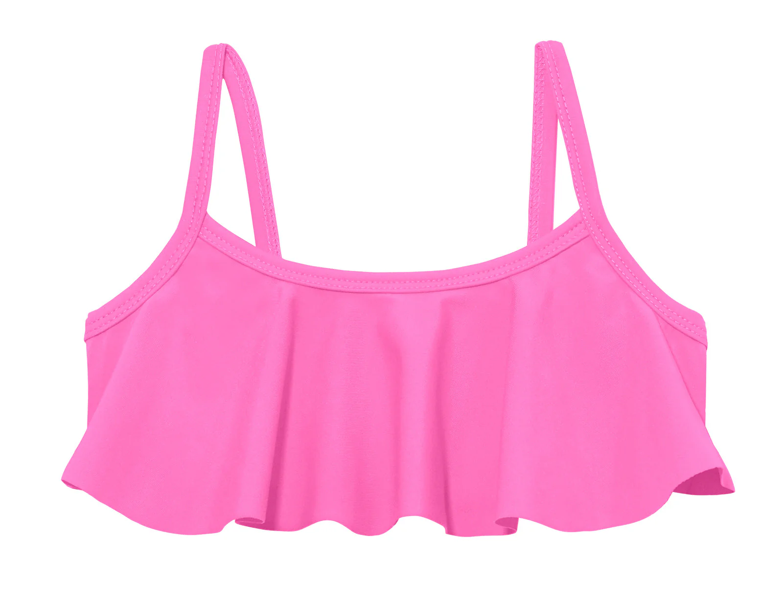 Girls UPF 50+ Flounce Bikini Top | Medium Pink - Remutear