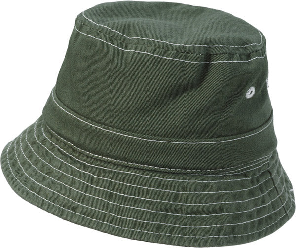 Boys and Girls 100% Cotton Twill UPF 50+ Wharf Hat | Olive (Dyed & Finished in USA*) - Remutear