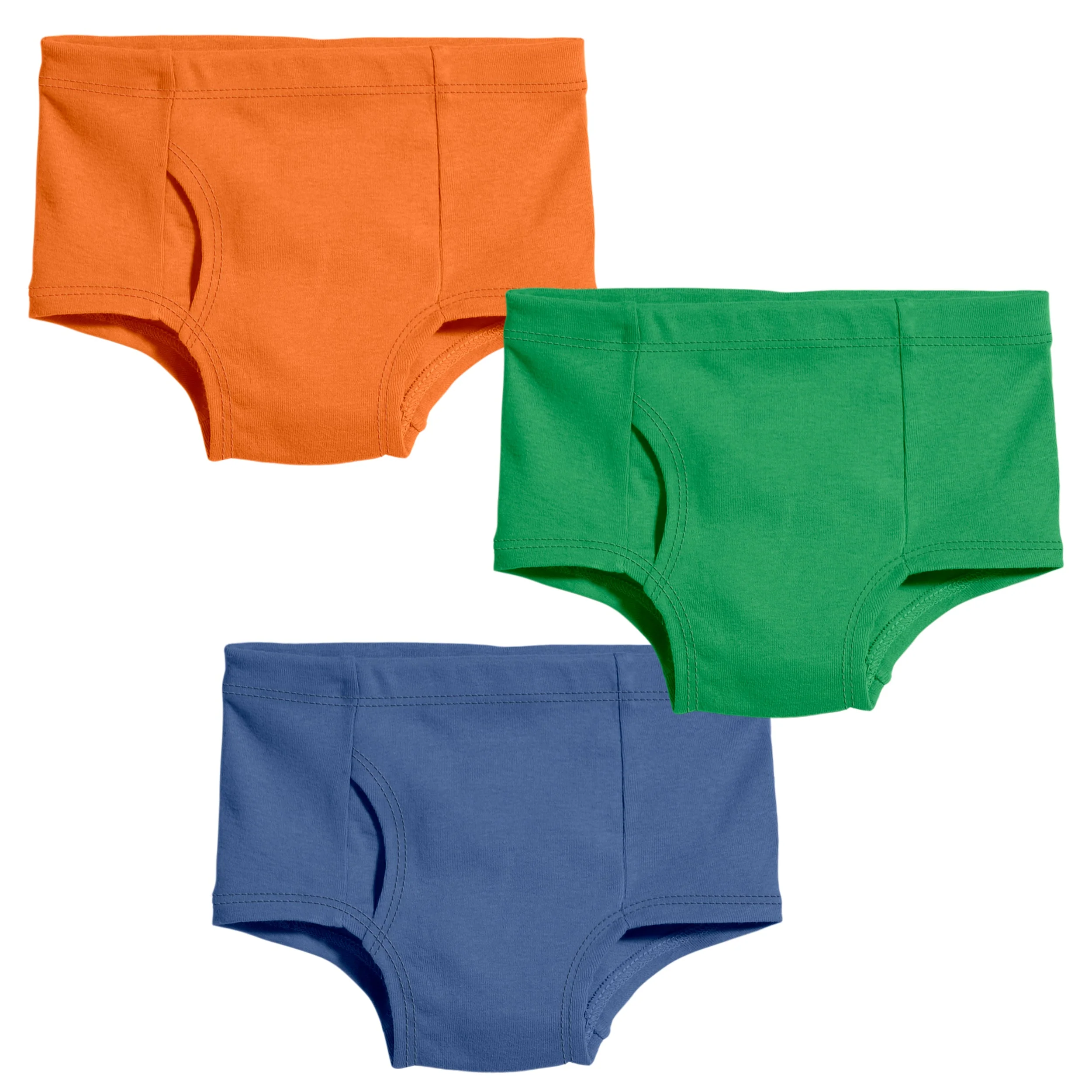 Boys Organic Cotton Brief - 3 Pack | Orange/Elf/Smurf - Remutear