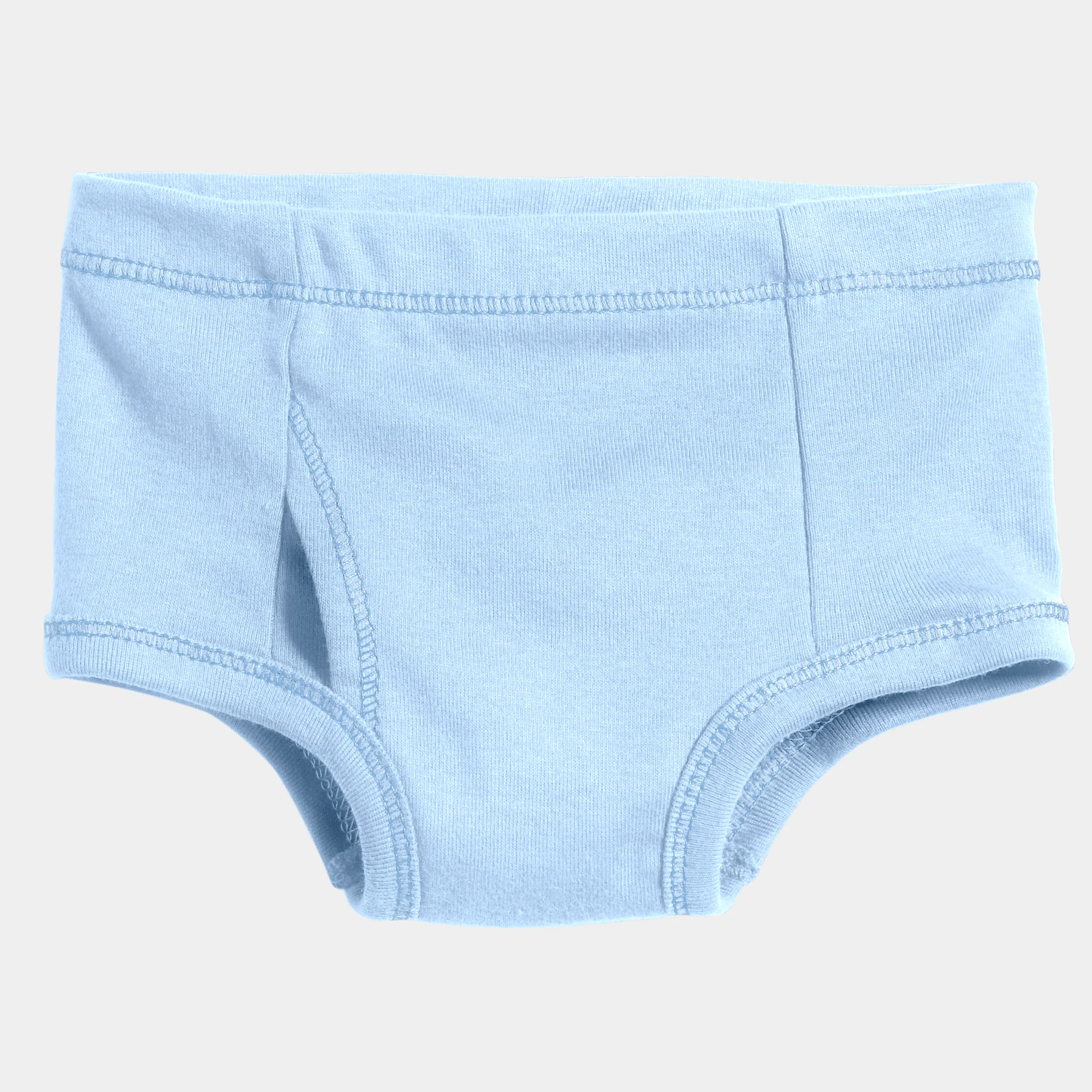 Boys Soft-Cotton Briefs | Bright Light Blue w-Matching-Stitch - Remutear