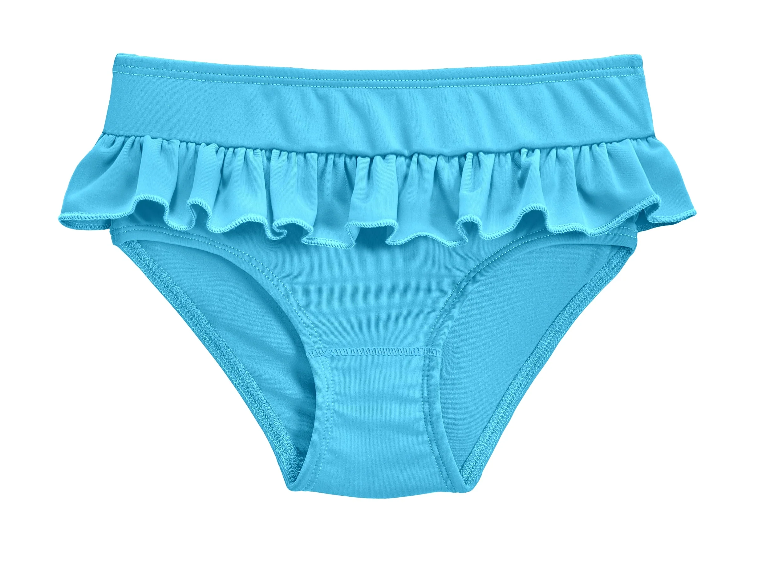 Girls UPF 50+ Ruffle Swim Briefs | Turquoise - Remutear