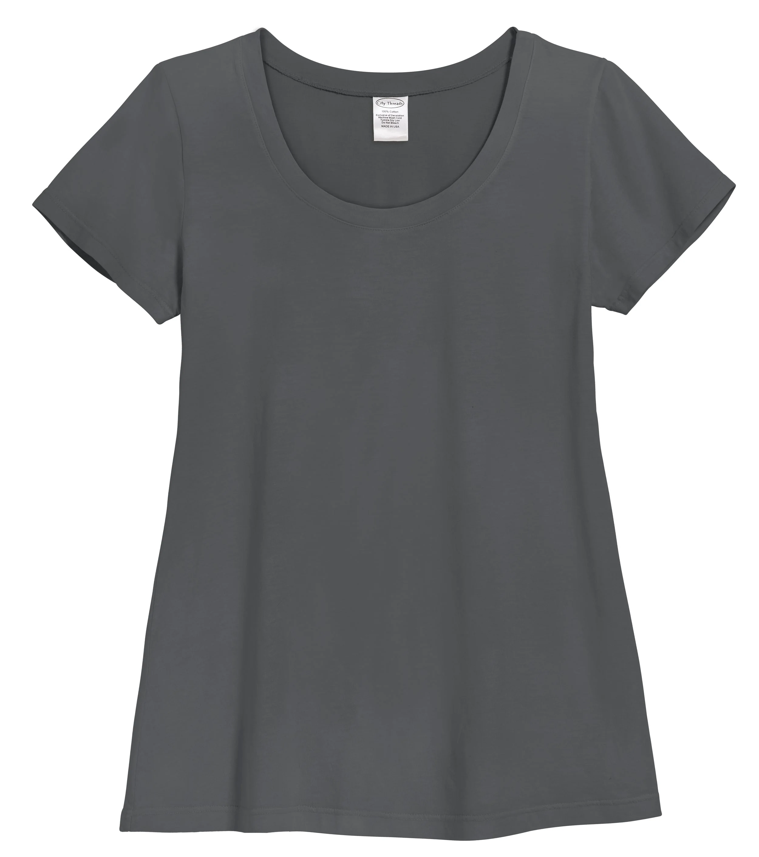 Women's Soft Supima Cotton Short Sleeve Everyday Comfy Crew Tee | Charcoal - Remutear