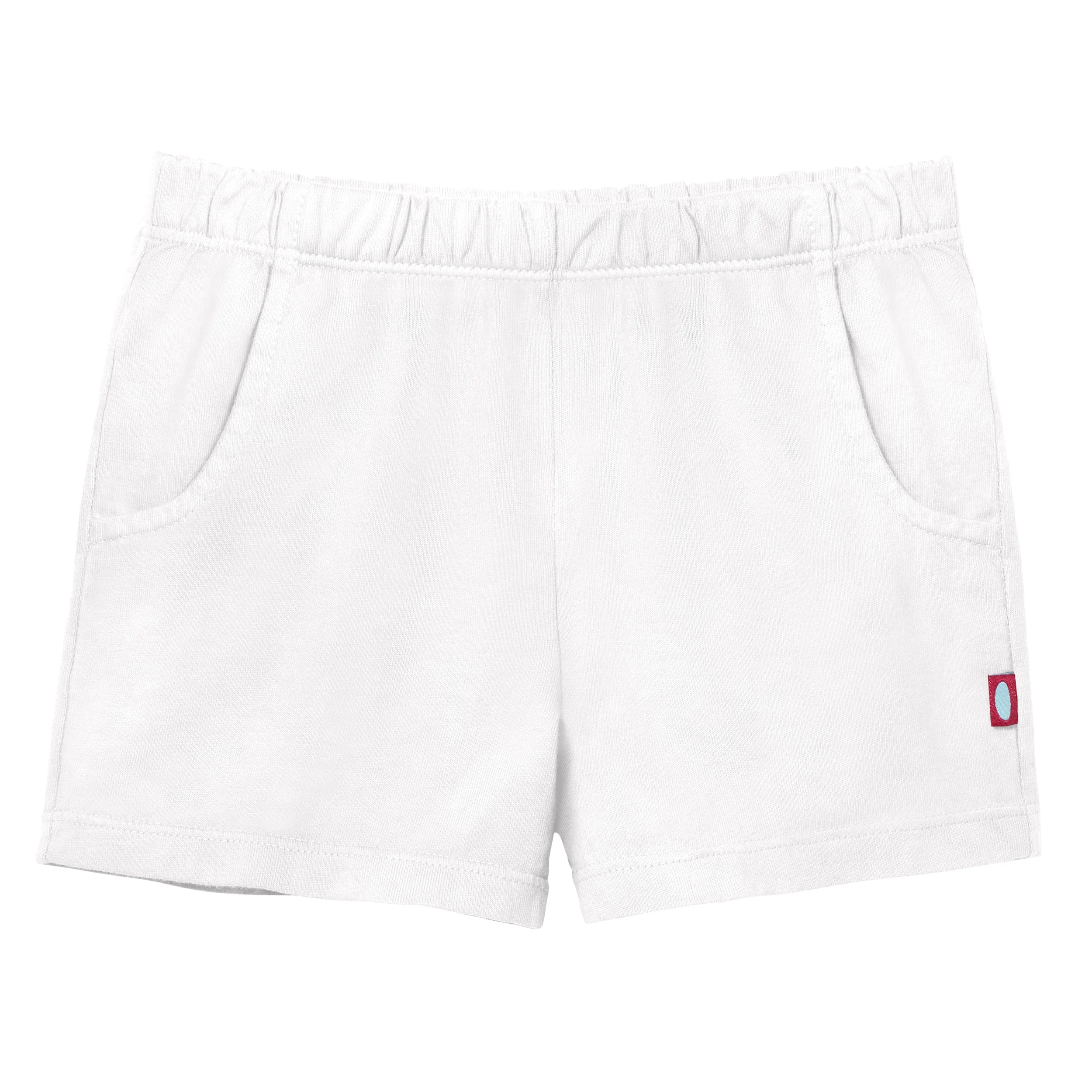 Girls Soft Cotton UPF 50+ Jersey Pocket Shorts | White - Remutear