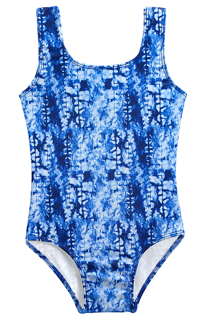 Girls UPF 50+ One Piece Swimsuit | Water Cascade - Remutear
