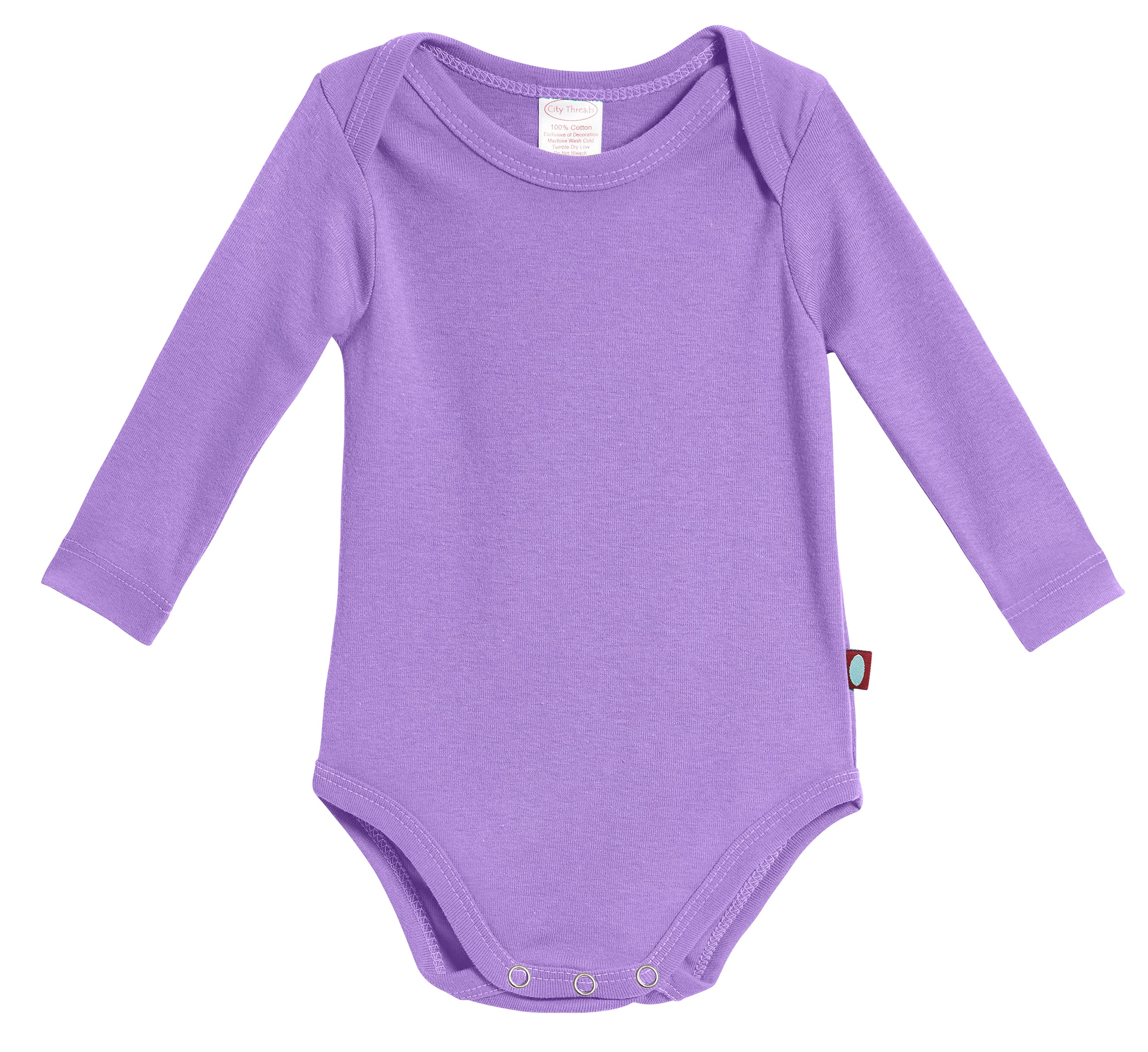 Super-Soft Organic Cotton Baby Rib Long Sleeve Snap Onesie| Deep Purple - Remutear