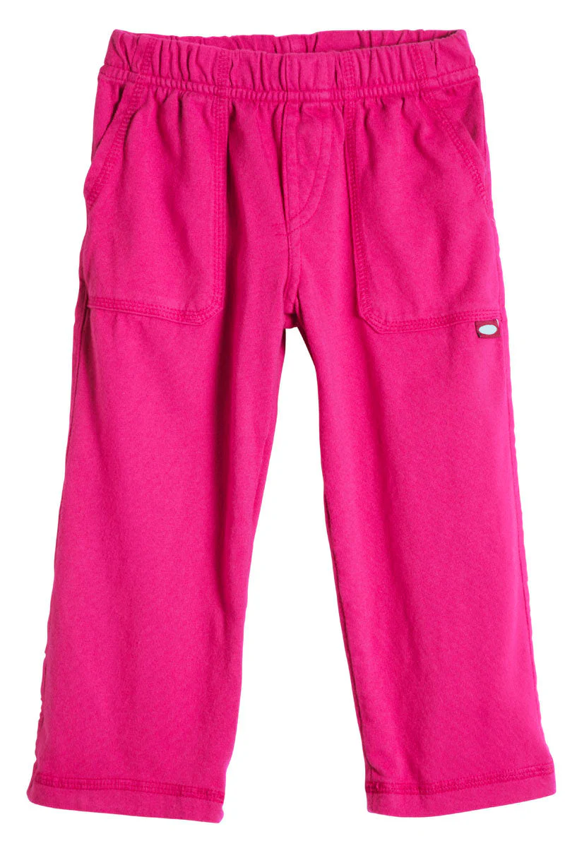 Boys Soft Cotton 3-Pocket Jersey Pants - UPF 50+ | Hot Pink - Remutear