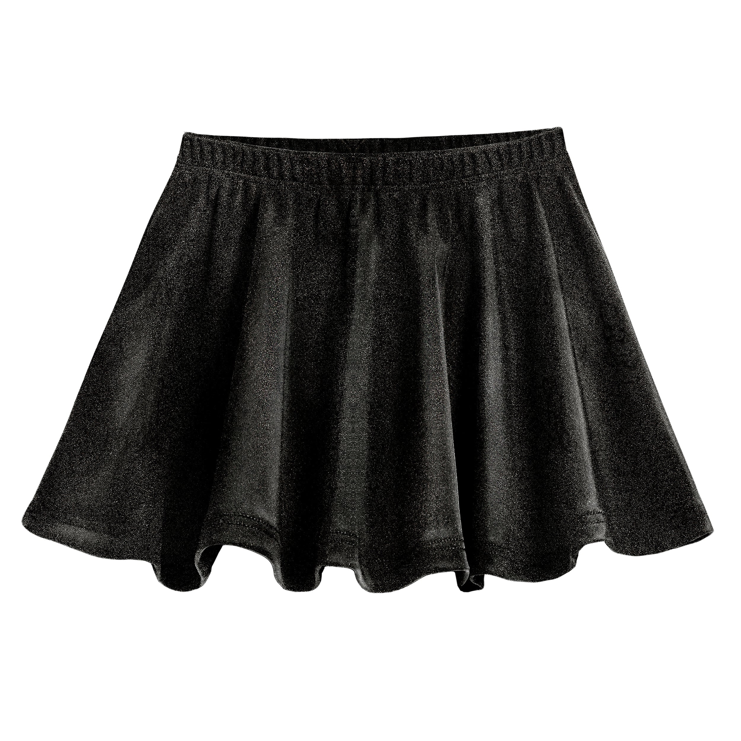 Girls Novelty Circle Skirt | Black Sparkly Shimmer - Remutear