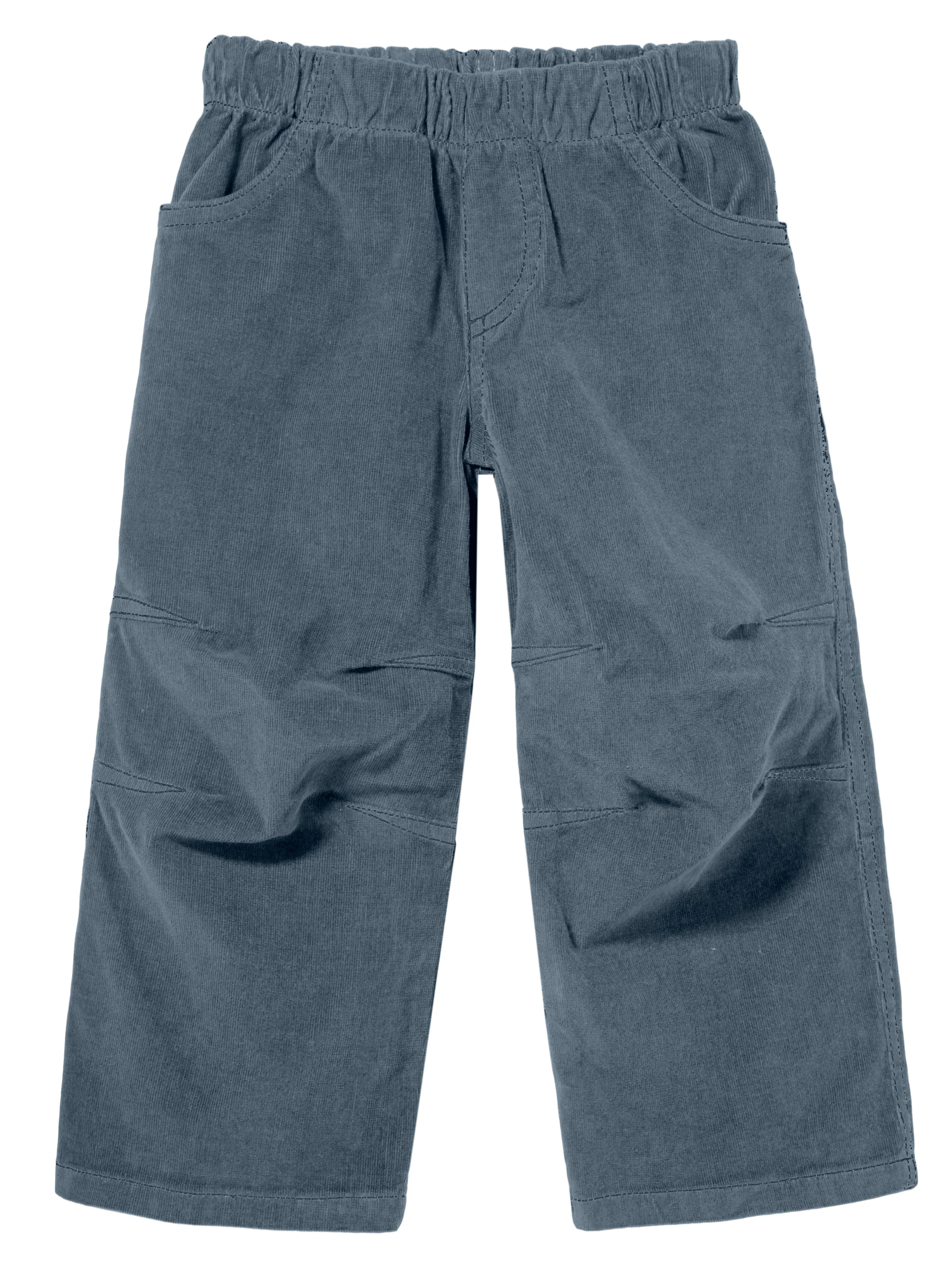 Soft Stretch Cord Pants With Knee Articulation - Matching Stitch | Concrete - Remutear