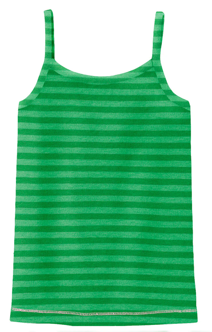 Girls Camisole - Stripes | Elf Green - Remutear