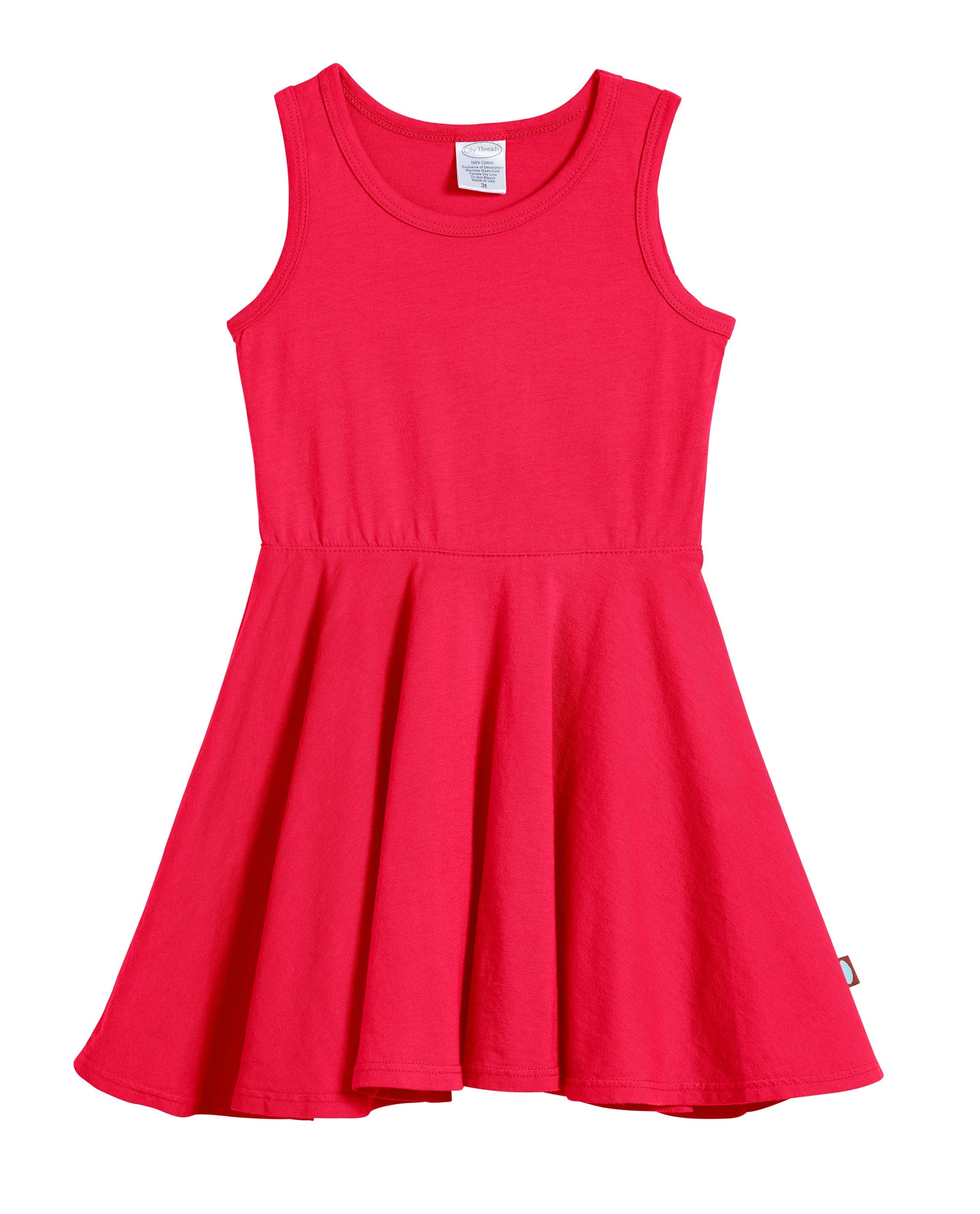 Girls Soft Cotton Jersey Twirly Tank Dress  | Candy Apple - Remutear